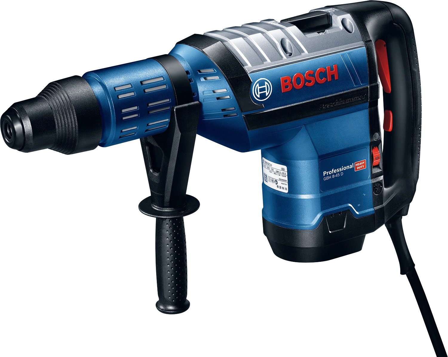 Bosch Professional Bohrhammer GBH 8-45 mit U/min, Professional, Motor für 305 schnellen D max (1-tlg), Bohrfortschritt, starker SDS 230 max. V