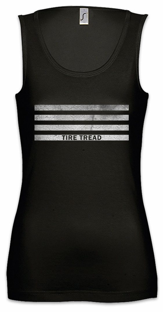 Tanktop Tire Tread Bars Ärmelloses Damen T-Shirt Race Racing Car Auto Driver