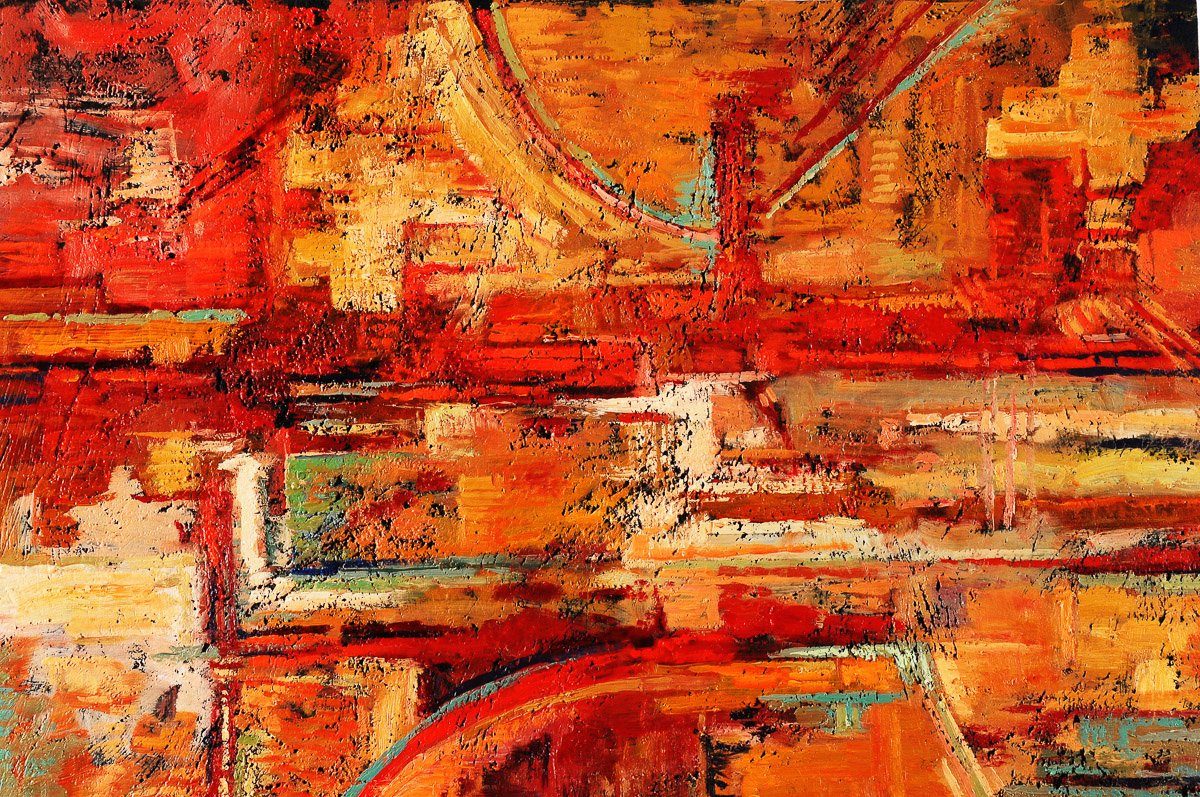 Papermoon Fototapete Abstrakt Gemälde rot