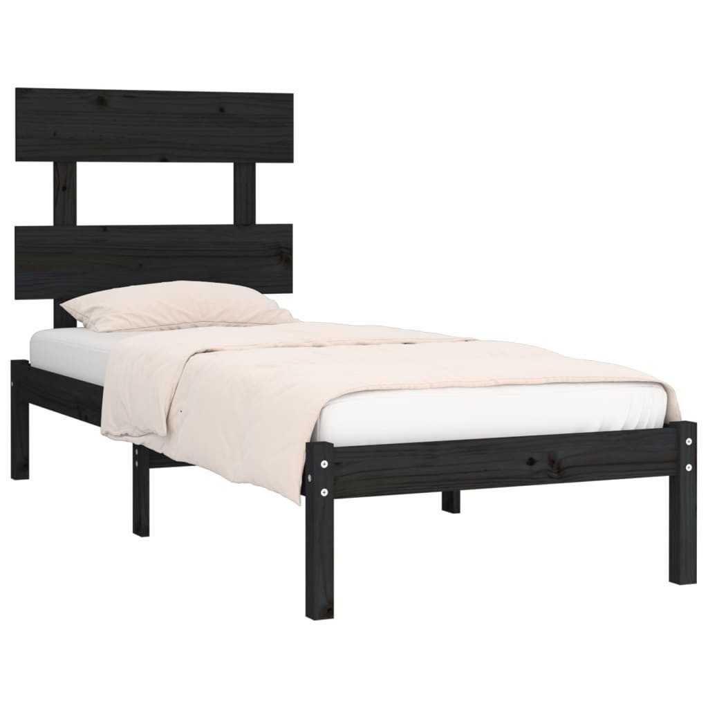 Vidaxl Massivholzbett Schwarz 75x190 Cm 2ft6 Small Single günstig online kaufen