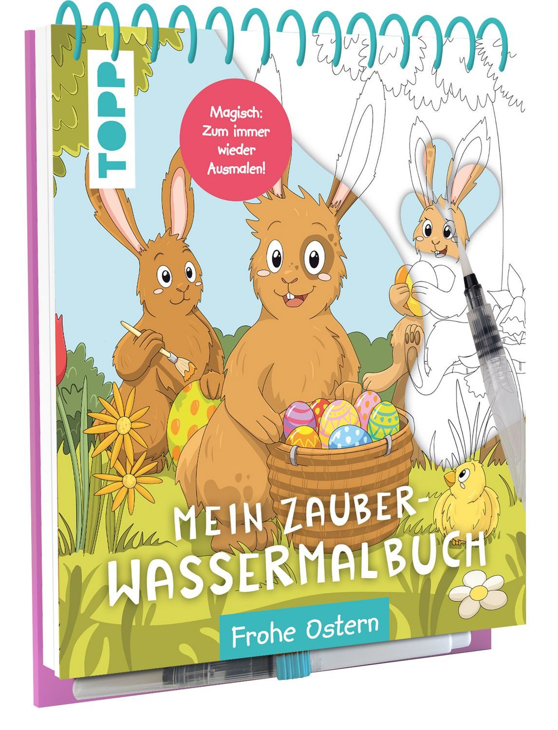 Mein Zauber-Wassermalbuch Frohe Ostern Mit Wasserstift anmalen, trockn / Janina Heese, Mit Wasserstift anmalen, trocknen lassen, neu anmalen, X