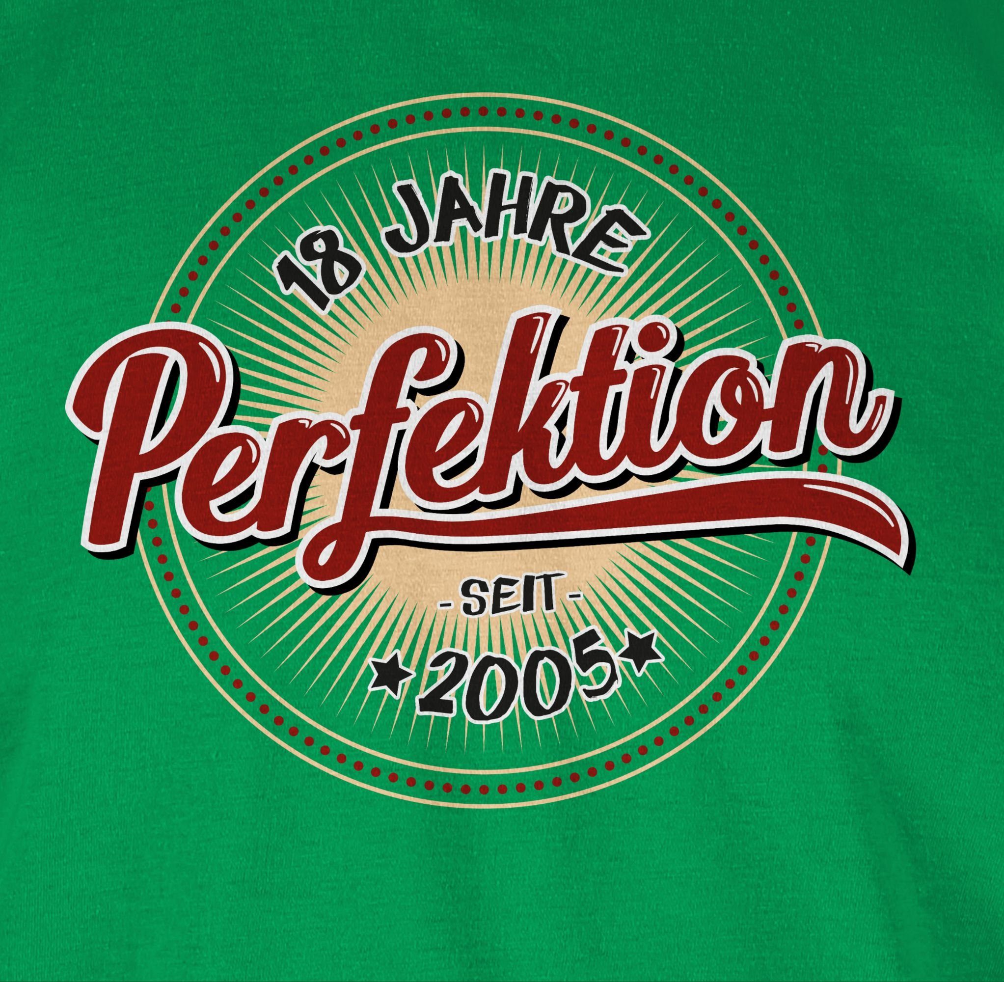 Shirtracer T-Shirt Achtzehn Jahre Perfektion 3 Geburtstag seit Grün 18. 2005