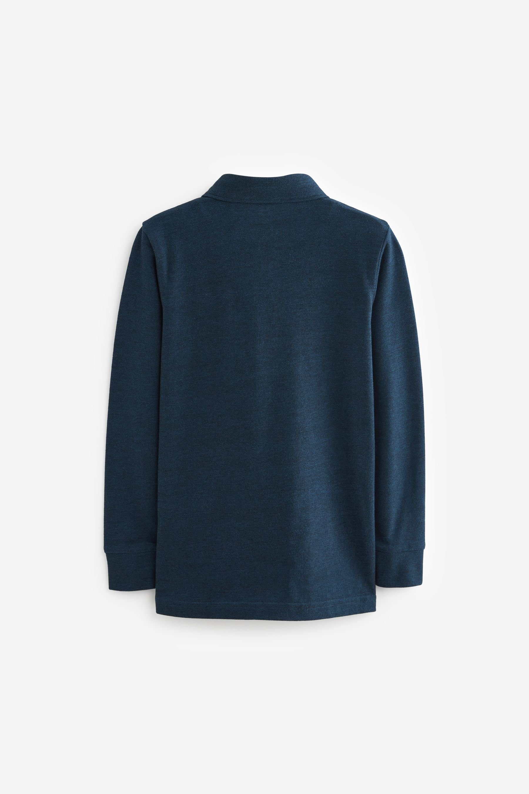 Next Langarm-Poloshirt Langärmeliges Polo-Shirt (1-tlg) Blue Navy