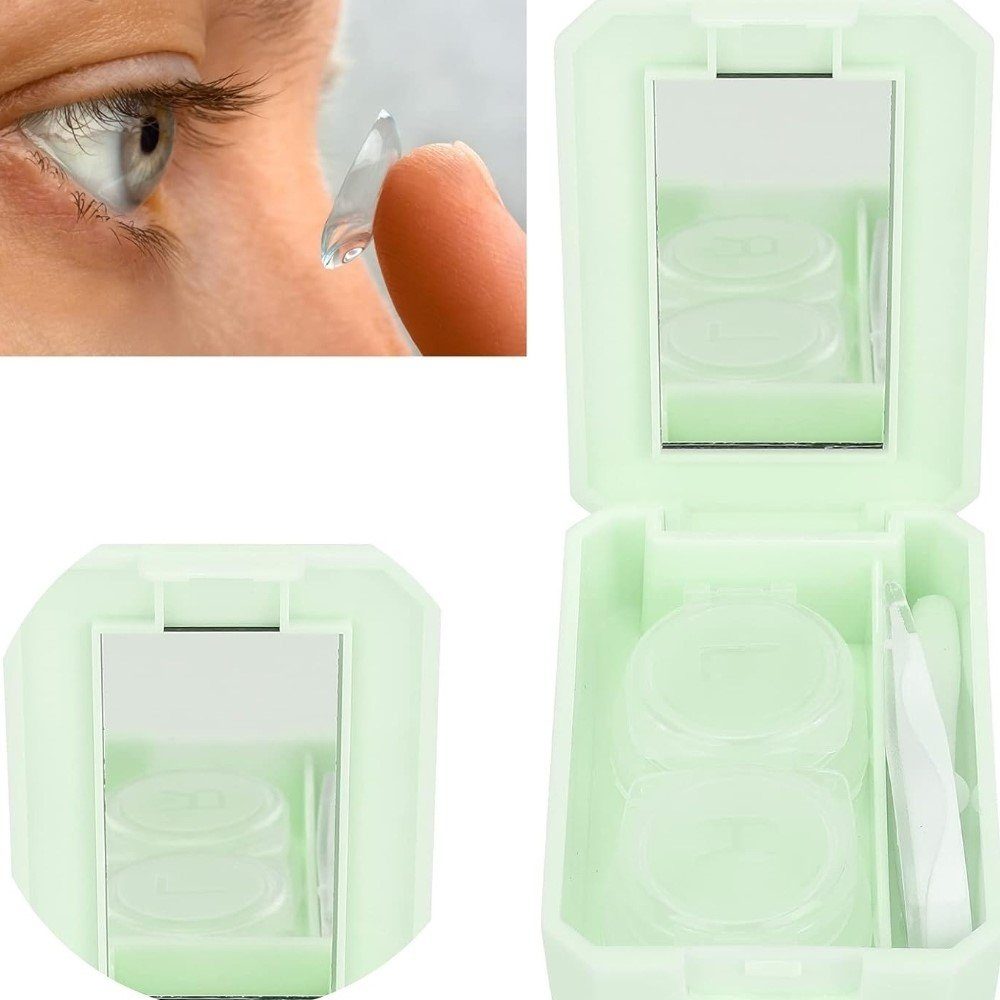Nur Online 75 Kontaktlinsenbehälter Aufbewahrungsbox,Einzel 3er Kontaktlinsen in2er,3er,4er komfortabel Gelb/Mint/Rosa Set,6erset, klein,praktisch, oder Set