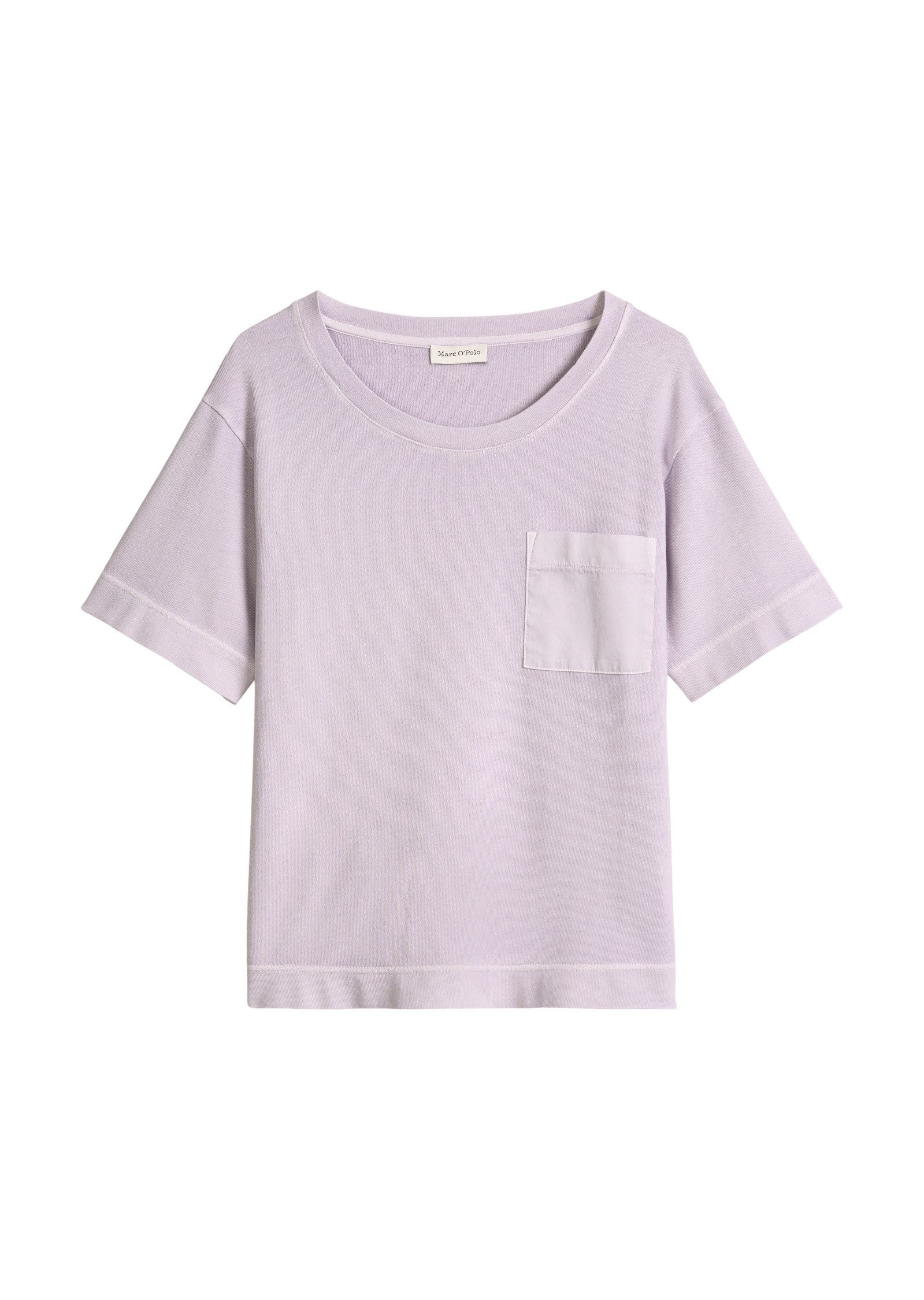 T-Shirt mit aufgesetzter Satin-Tasche