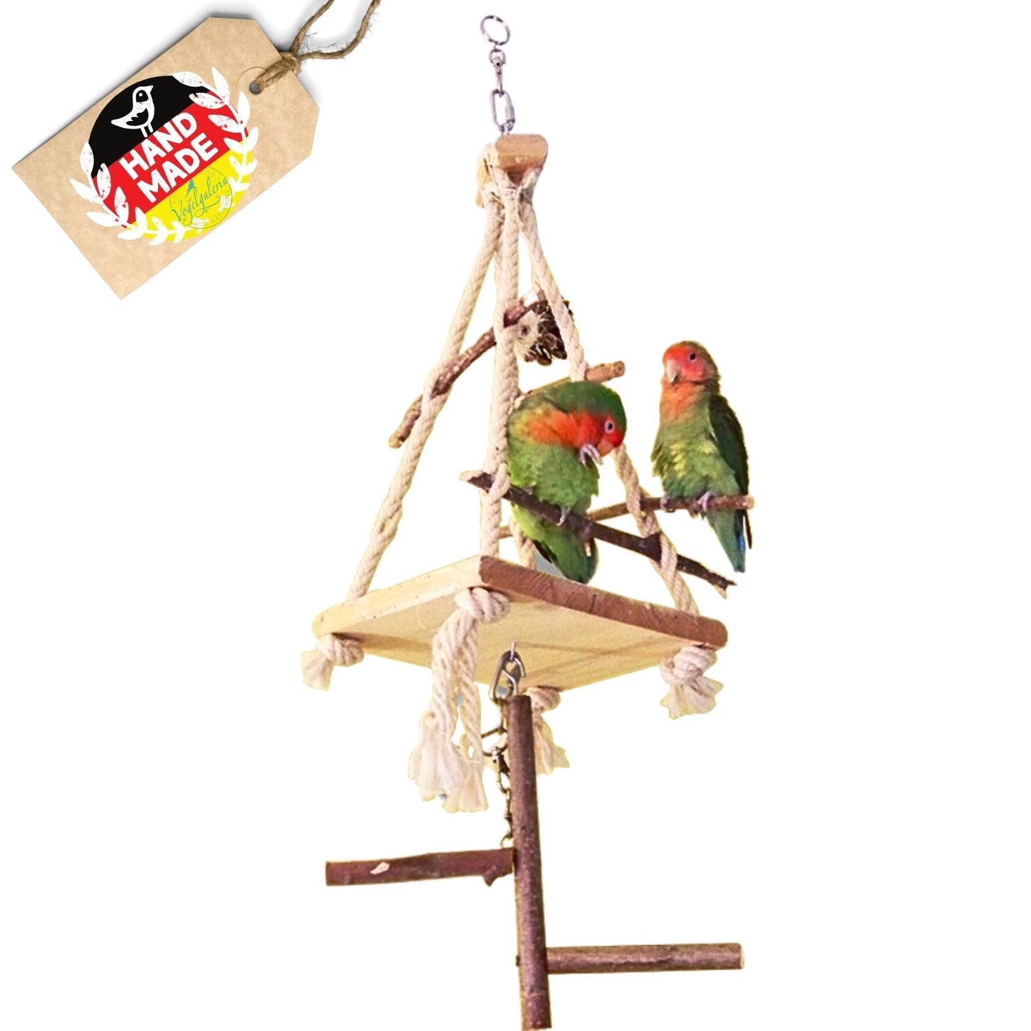 halmland Vogelspielplatz Vogelspielplatz Cliffhanger aus Naturholz hängend