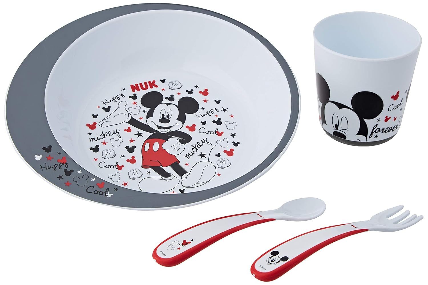 NUK Kindergeschirr-Set NUK Disney Geschirrset, Teller, Gabel, Löffel und Becher (1-tlg)