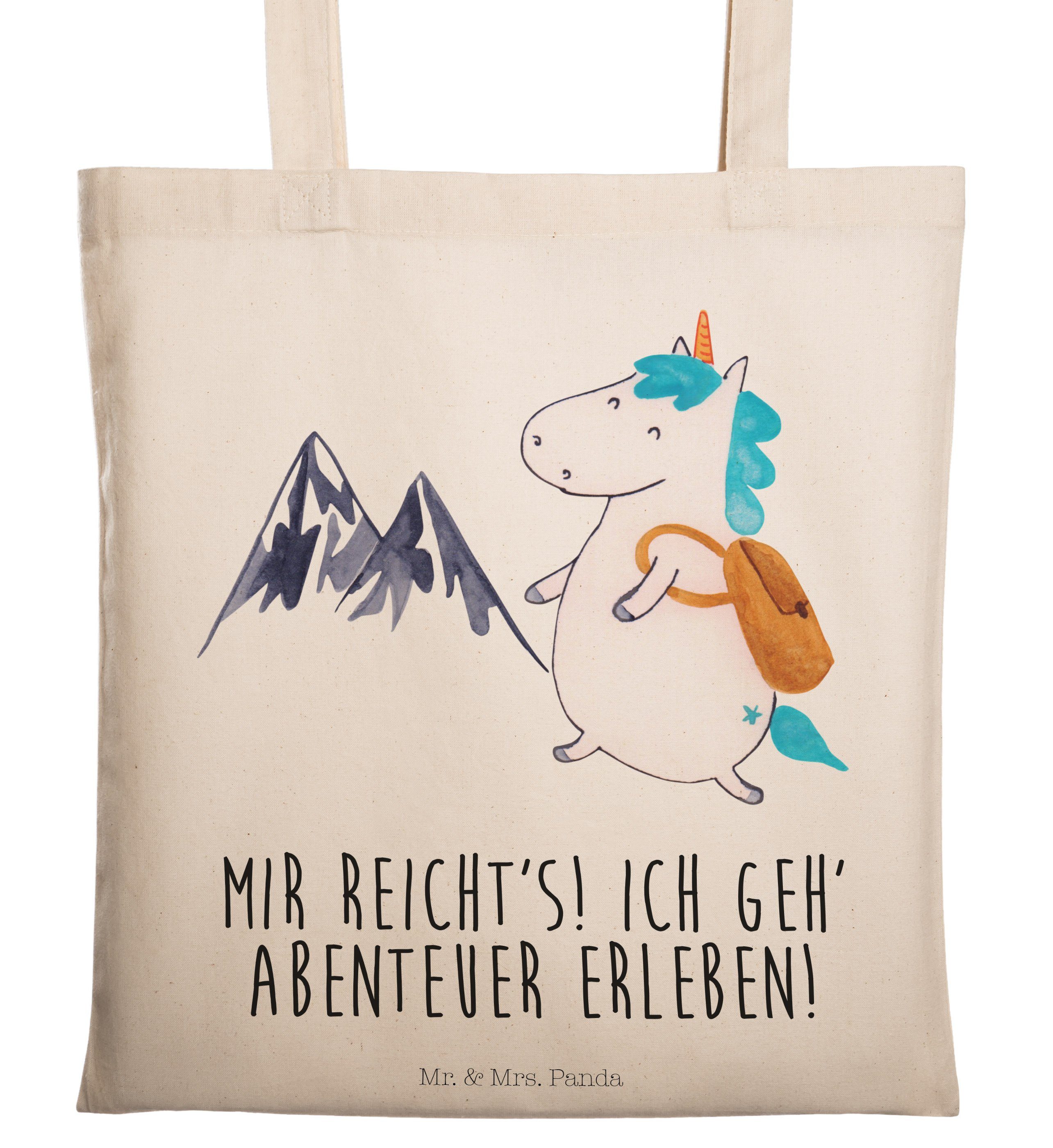 Mr. & Mrs. Tragetasche - Bergsteiger Panda Beutel, Geschenk, Einhörner, (1-tlg) - Aben Einhorn Transparent