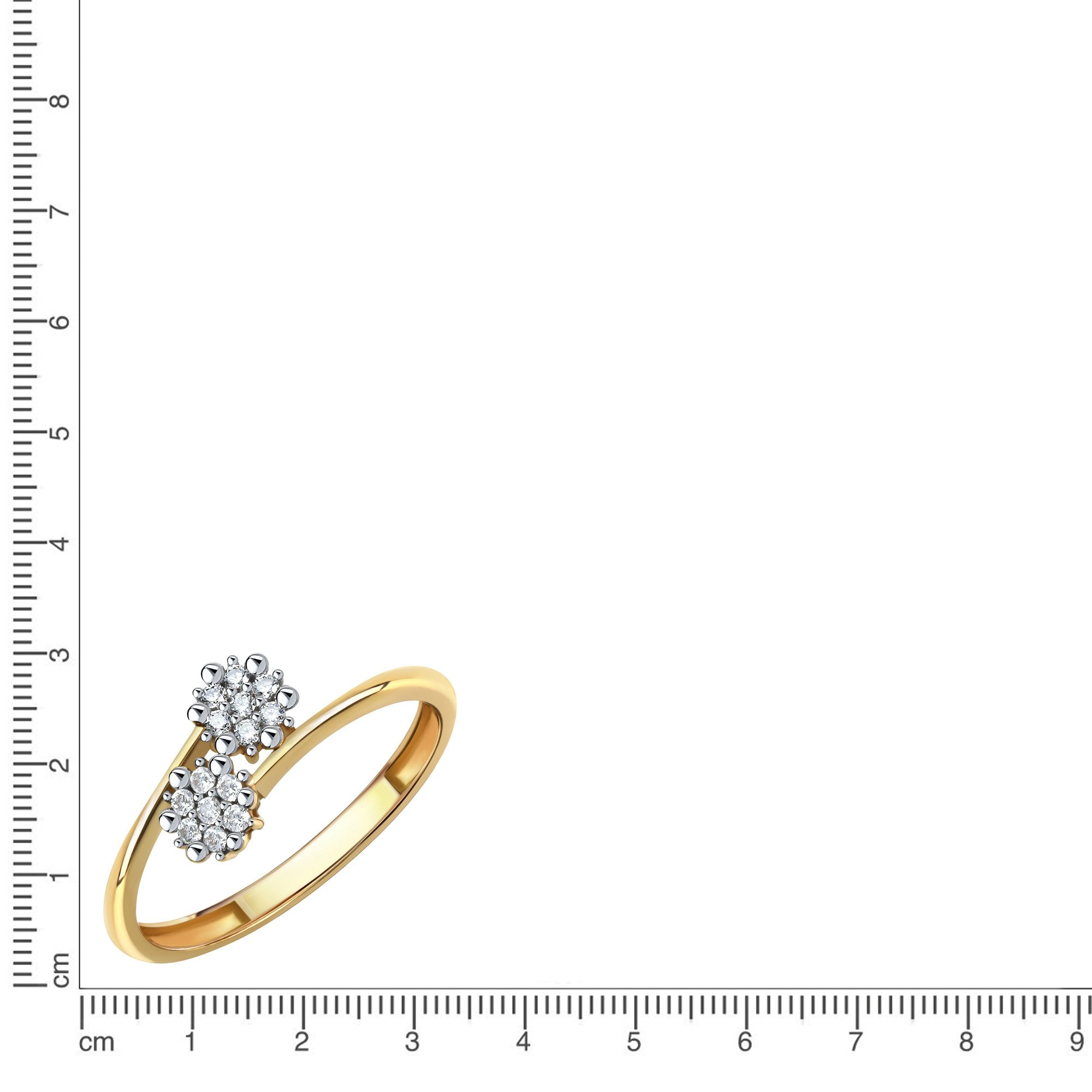 Fascination by Ellen K. Fingerring Gold 375 mit 14 weißen Zirkonia-Steinen günstig online kaufen