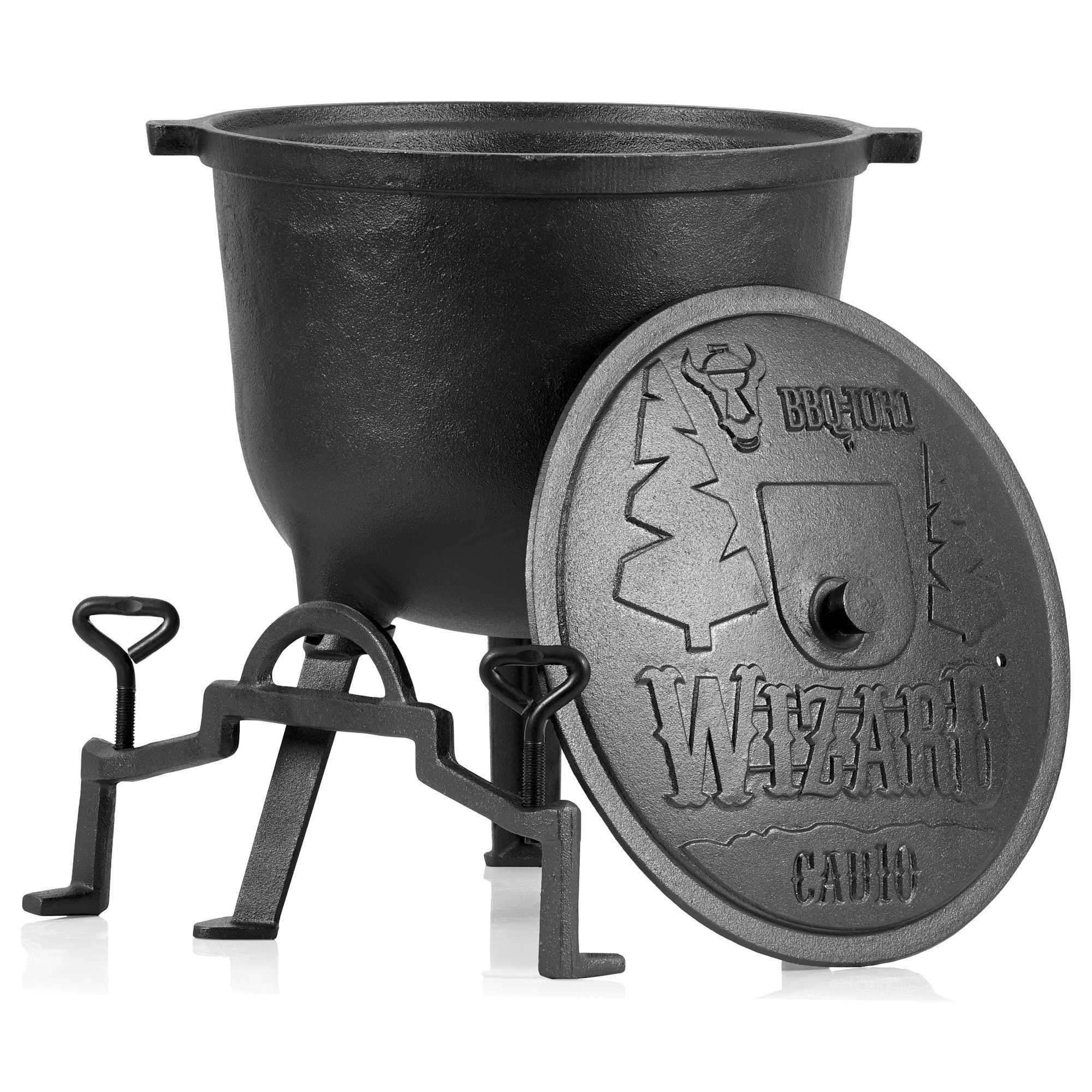 BBQ-Toro Grilltopf Zauberkessel "Wizard", 10 Liter, Gusseisen Kochtopf mit drei Beinen, D, Gusseisen