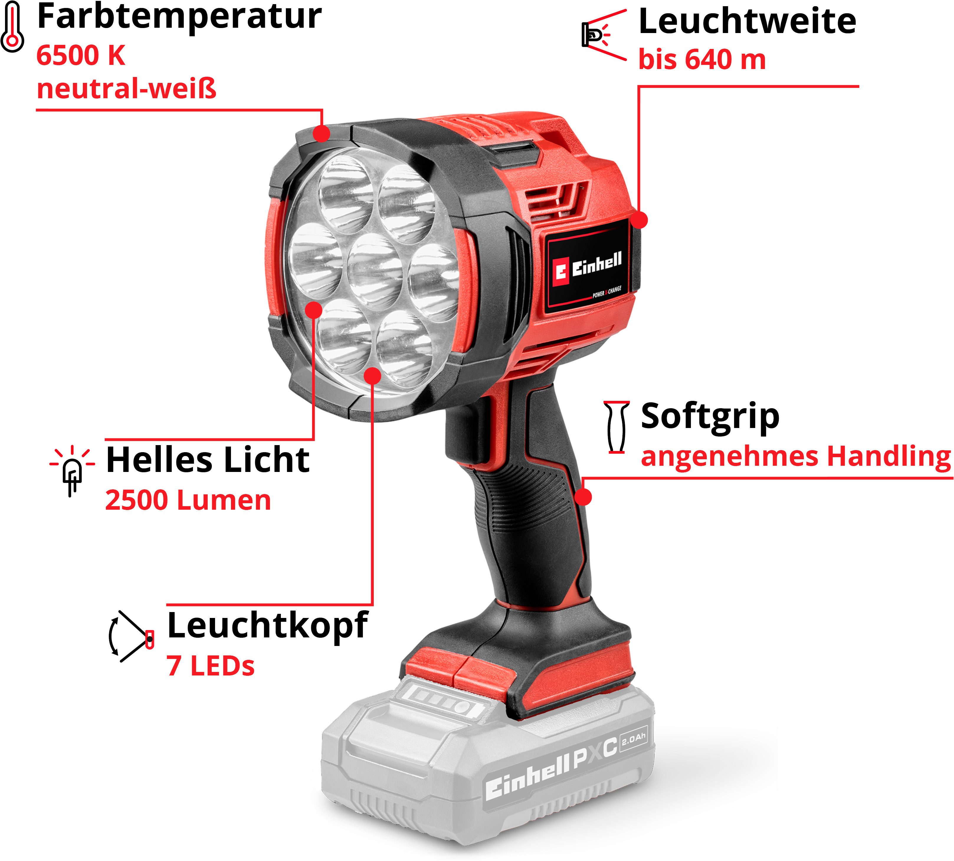 Einhell LED Arbeitsleuchte TE-CL 18/2500 Li - Solo, Akku-Lampe, LED fest integriert, ohne Akku und Ladegerät