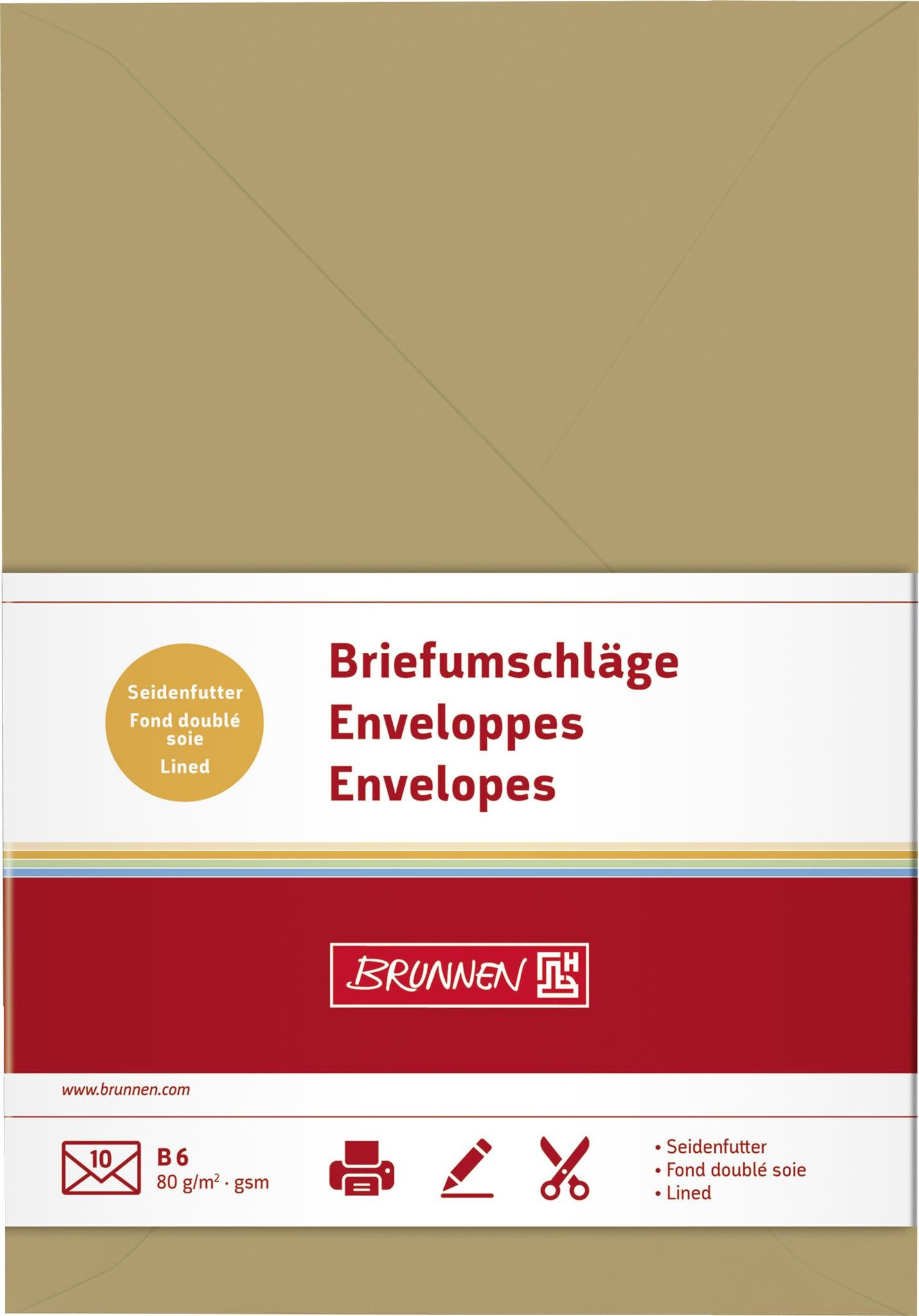 BRUNNEN Briefumschlag Briefumschlag B6 80g sand 10St