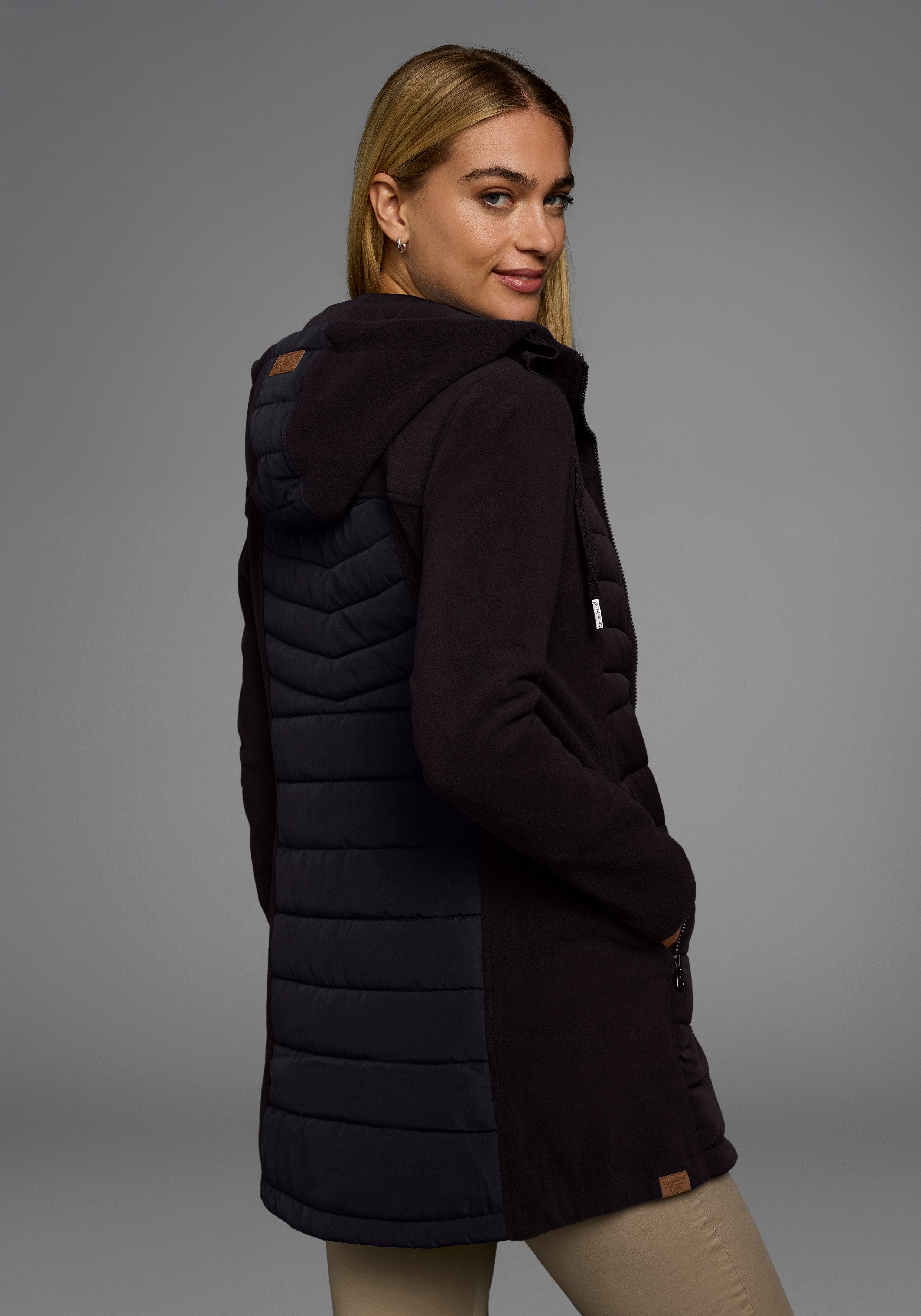 KangaROOS Langjacke Hybridjacke - Fleecejacke mit wattierten Bereichen