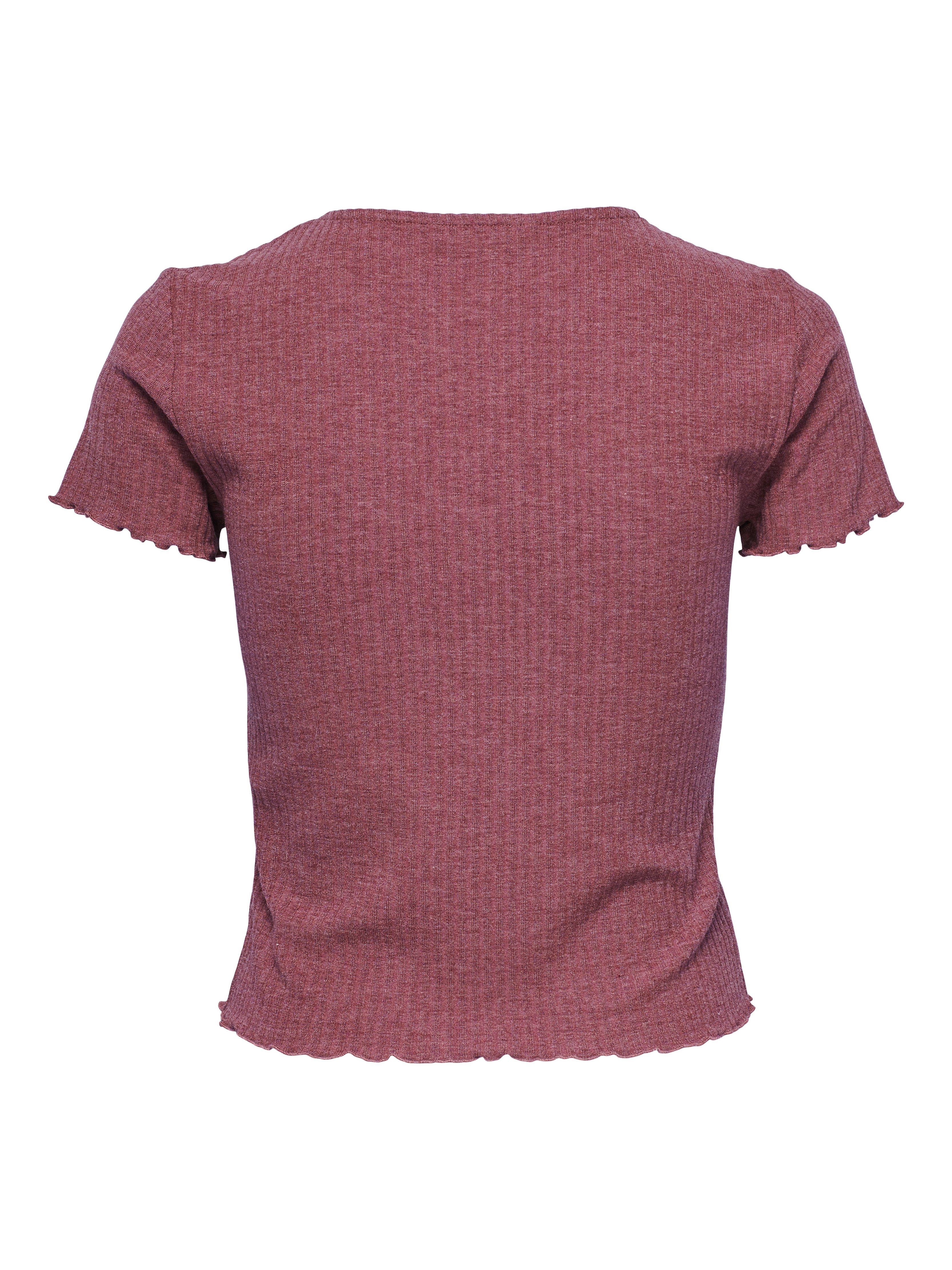 ONLY Rundhalsshirt ONLEMMA S/S SHORT TOP NOOS JRS Rundhals, modisch, regular fit, gewellter Abschluss, unifarben