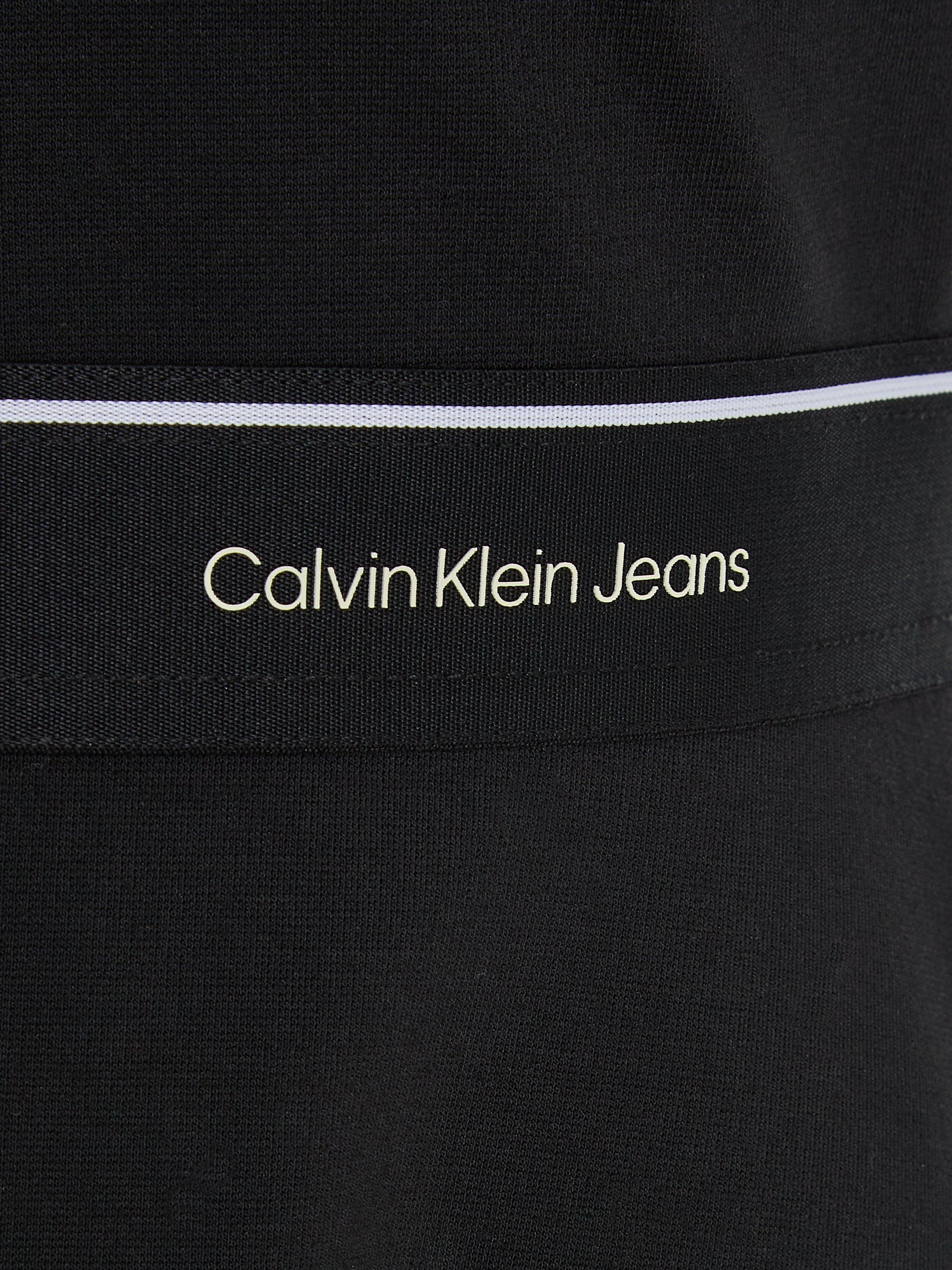 Calvin Klein Jeans Ck SS Black LOGO TAPE PUNTO DRESS mit Logoschriftzug Blusenkleid