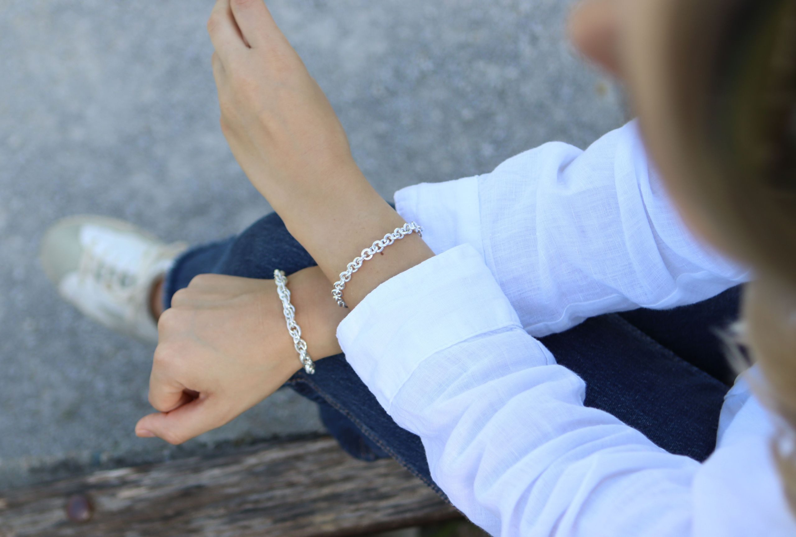 SILBERMOOS Silberarmband Klassisches Rolo-Armband, 925 Sterling Silber