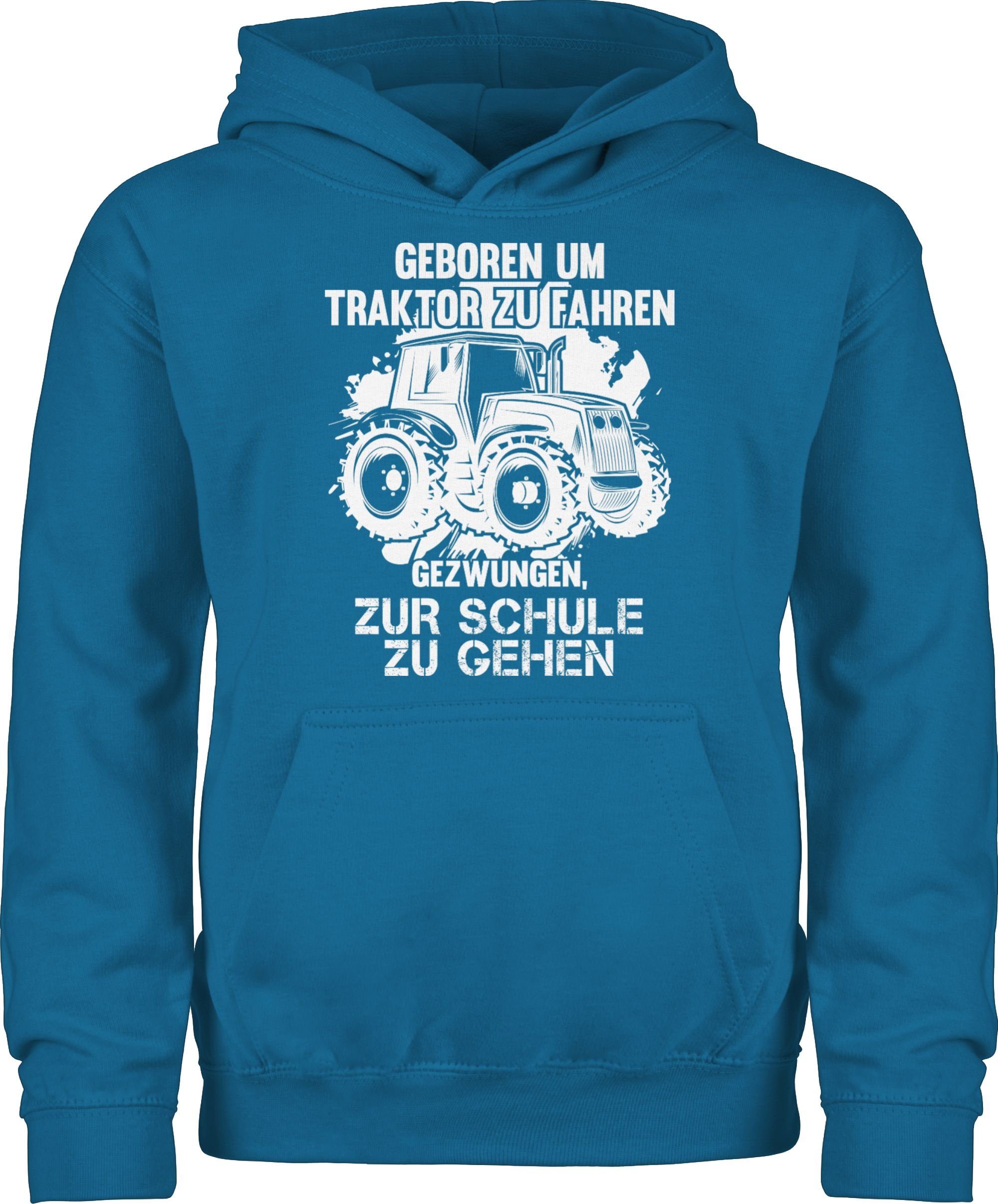 Shirtracer Hoodie Geboren um Traktor zu fahren Traktor 3 Himmelblau