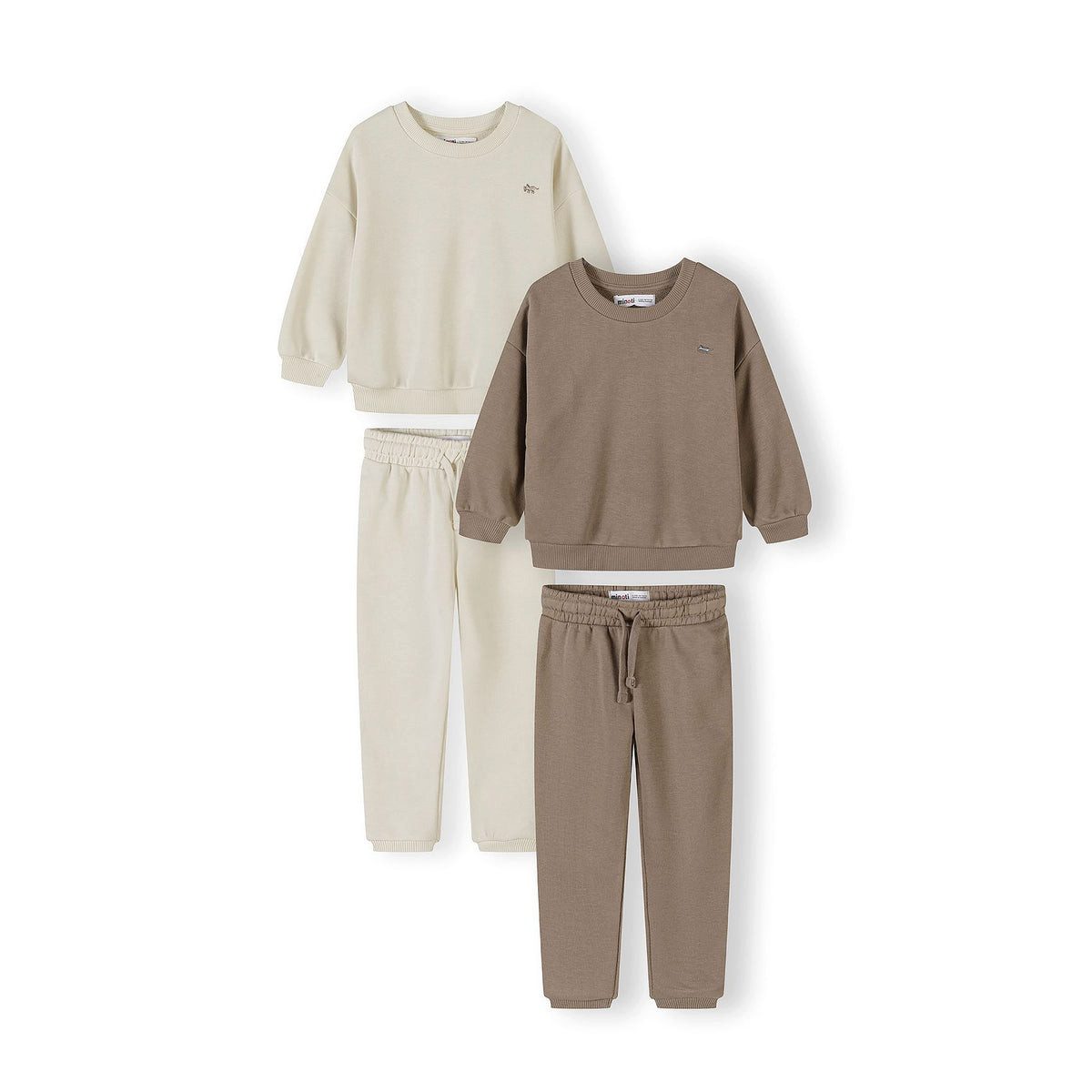 MINOTI Jogginganzug für Jungen, 2er-Pack Sweatanzüge mit Dino-Stickerei (Packung, 4-tlg., 2 Sets)