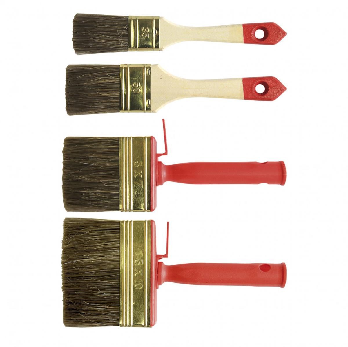ROTIX Flächenstreicher Holzlasuren-Set, 4-tlg., (Set, 4 St., Pinsel), Flächenstreicher Malerquast Deckenbürste Malerbürste Malerpinsel