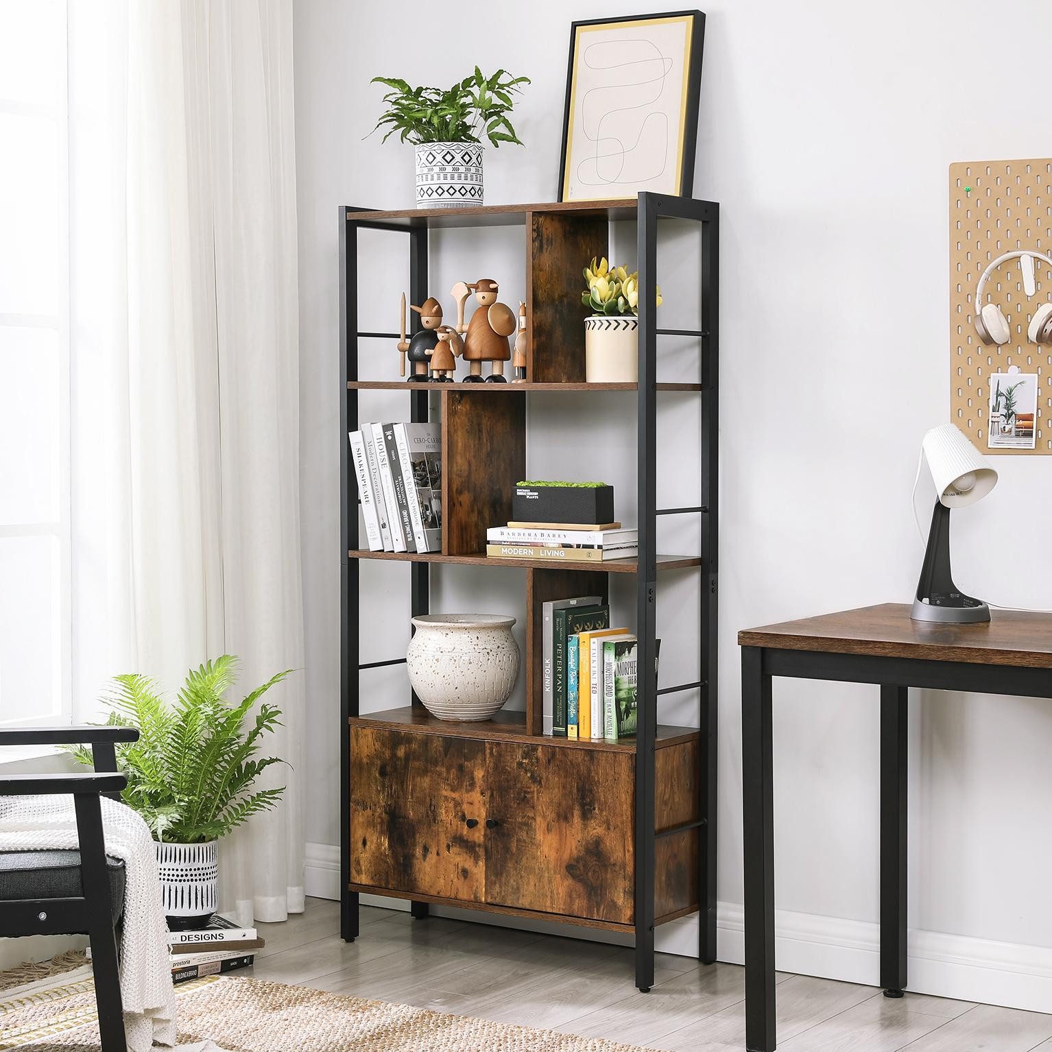 VASAGLE Bücherregal, Standregal, Bücherschrank mit 4 günstig online kaufen