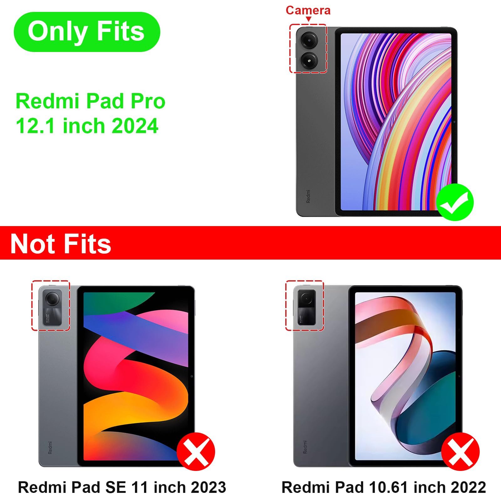 Fintie Tablet-Hülle für Xiaomi Redmi Pad Pro 12.1 Zoll 2024, Multi-Winkel Betrachtung, Schutzhülle mit Dokumentschlitze Auto Schlaf/Wach Funktion