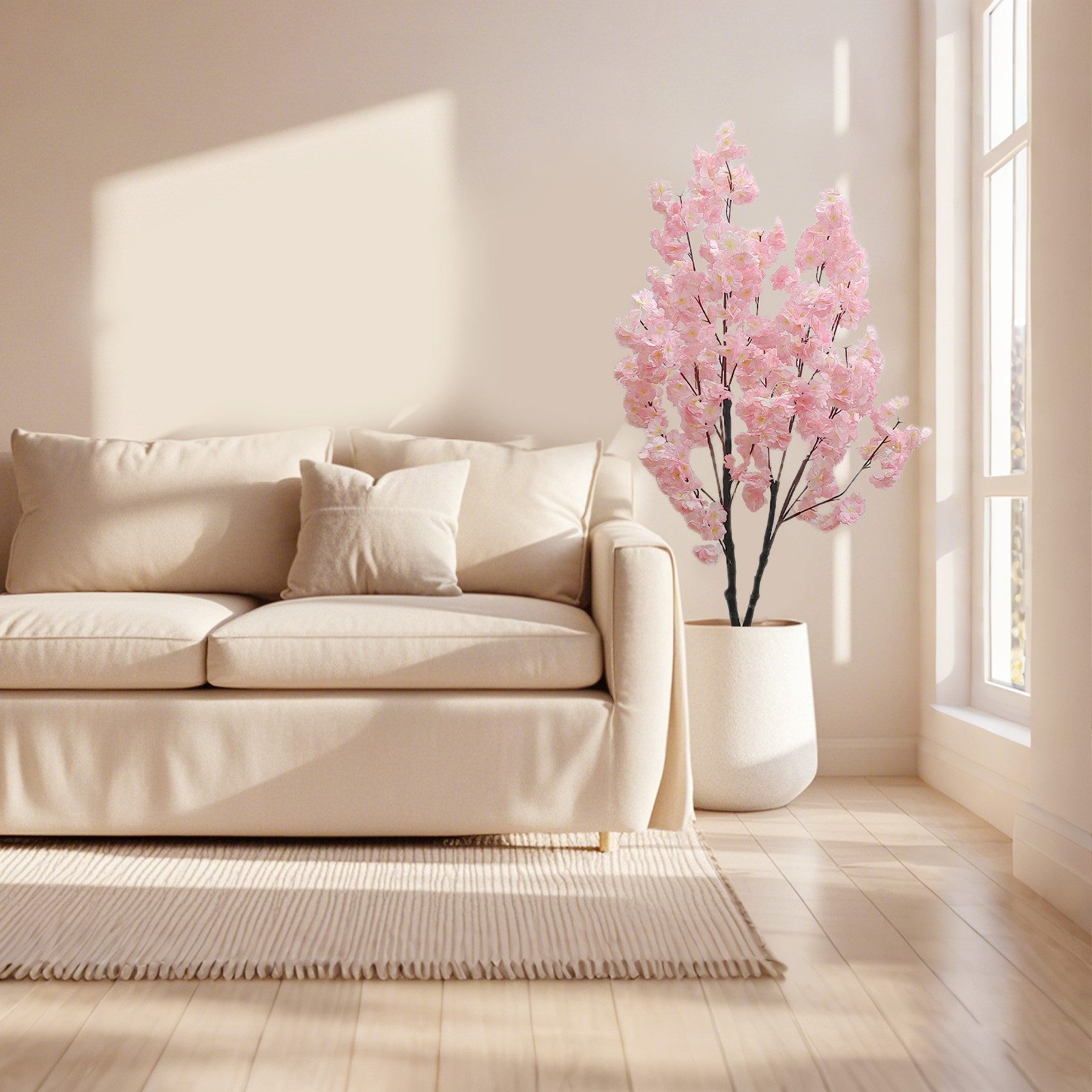 Künstliche Zimmerpflanze Kirschblütenblumen, Künstliche Kirschblüten Sakura Blumen Rosa, GarveeMore