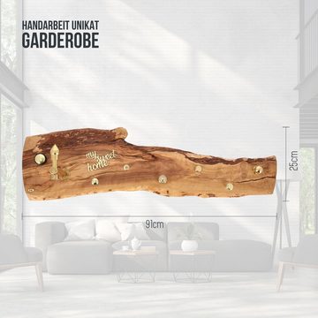 Lantelme Wandgarderobe Holzgarderobe im futuristischen Design Landhaus, 90-110cm viele Applikationen