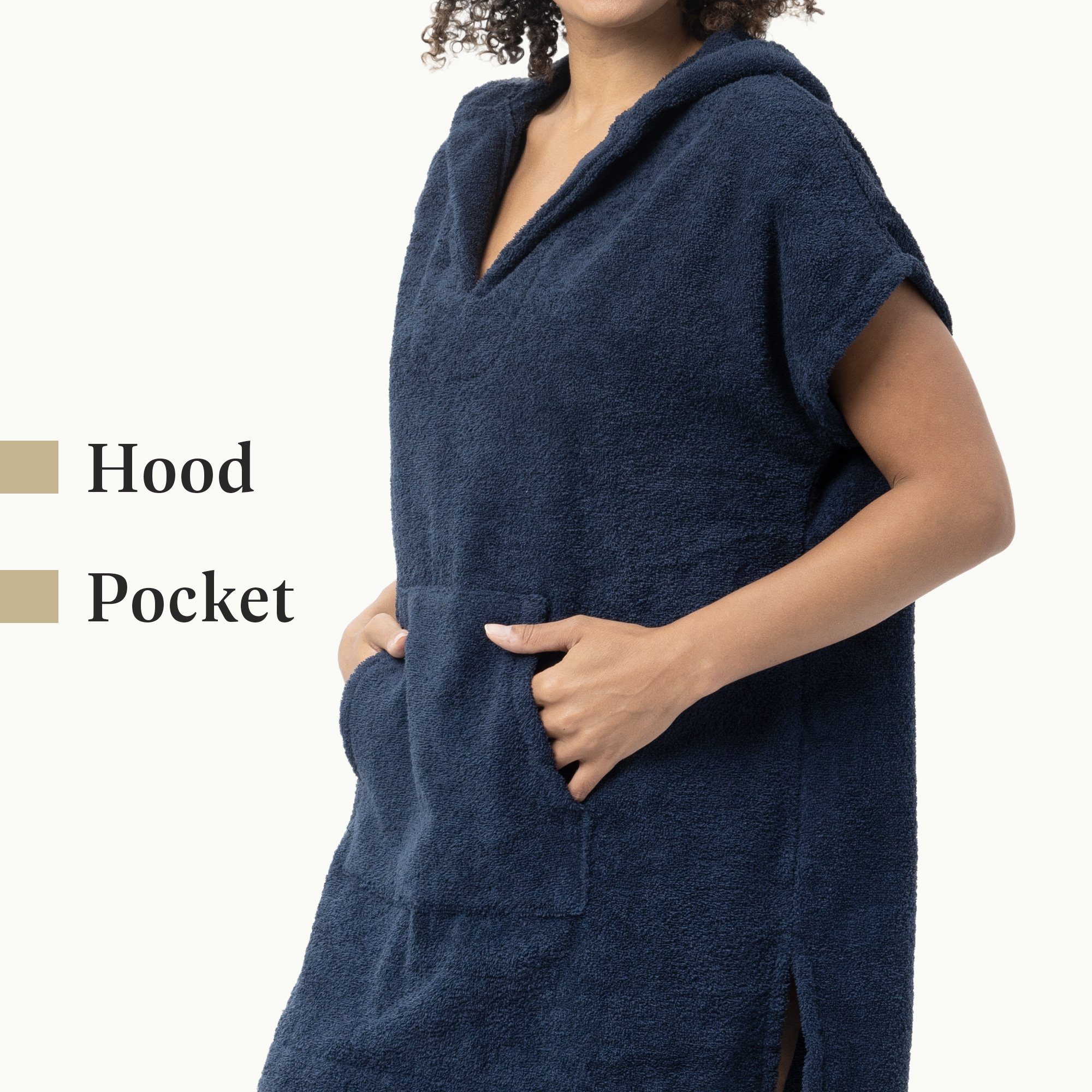 Damen HOMELEVEL Frottee für Strand - - Poncho Sauna, Badeponcho Baumwolle Bademantel Handtuch