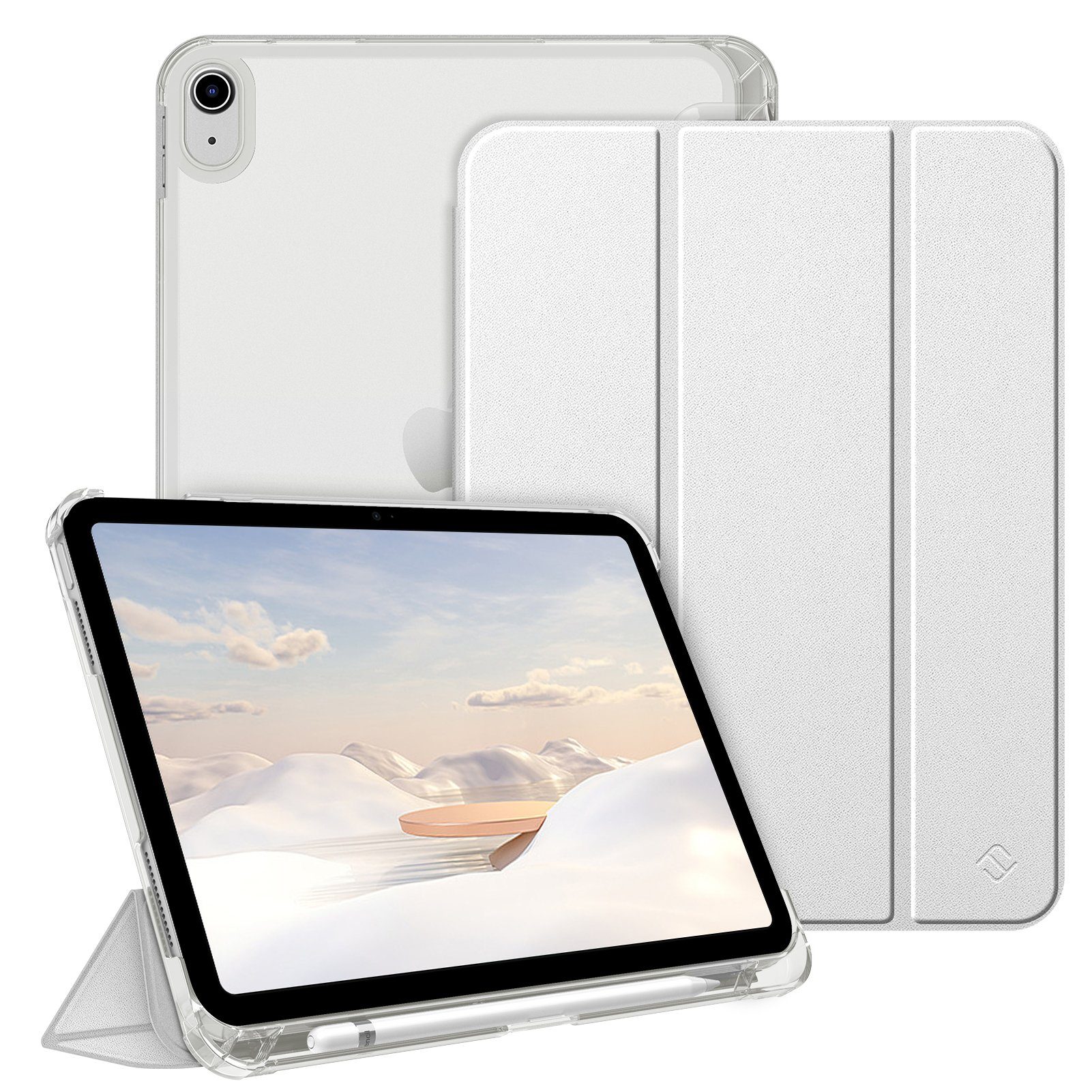 Fintie Tablet-Hülle für iPad 11 Generation 11‘’ 2025 (A16), iPad 10 Generation 10.9'' 2022, ultradünn, mit Stifthalter, transparenter Rückseite, Auto Schlaf/Wach