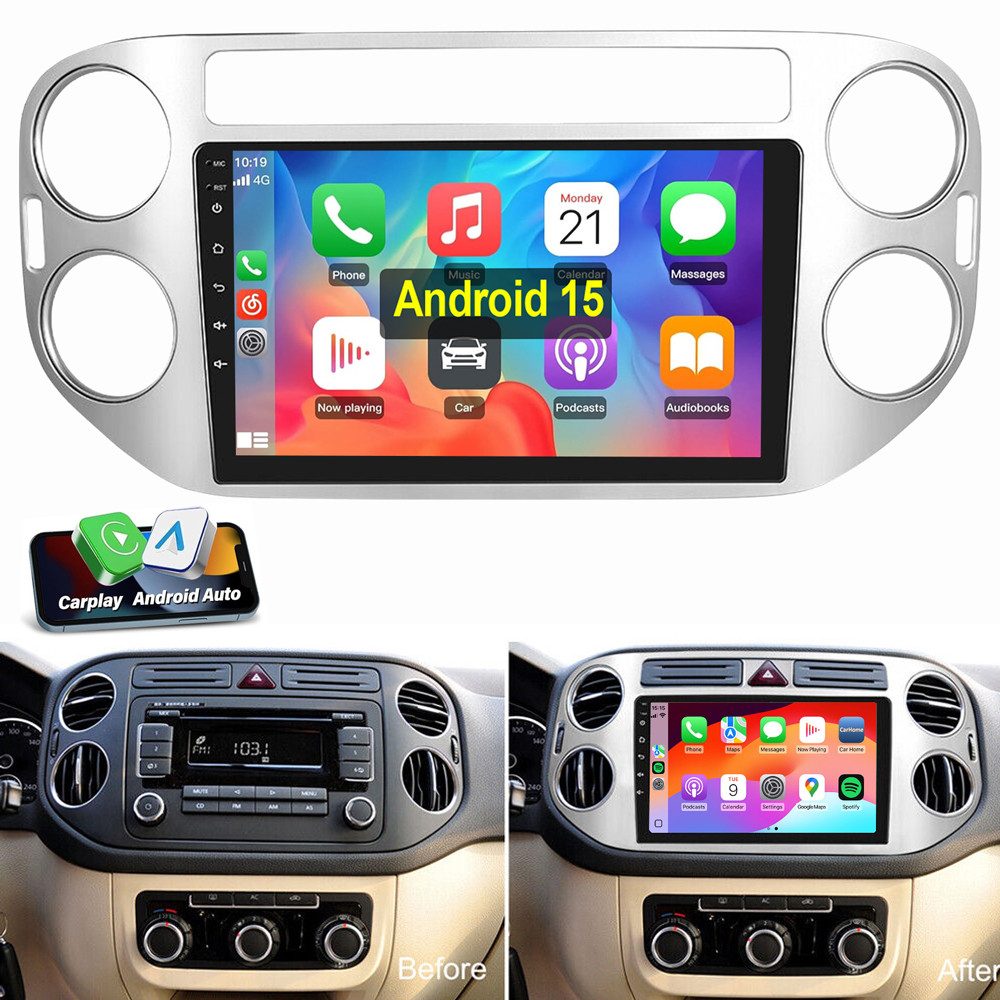 ESSGOO Für VW Tiguan 5N 2010-2016 Golf Plus 2004-2013 Autoradio Autoradio (Digitalradio (DAB), RDS, FM, AM, Apple Carplay Android Auto GPS Navi WIFI BT SWC EQ)
