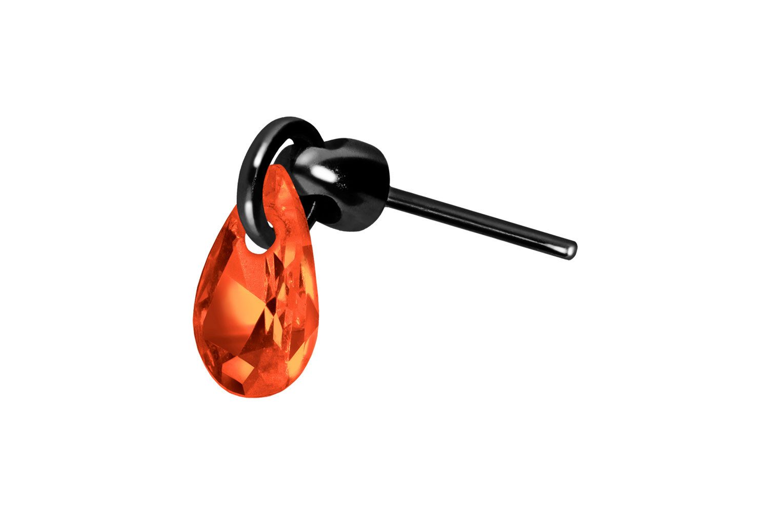 Piercing-Set Titan Aufsatz mit Push Pin KRISTALLTROPFEN