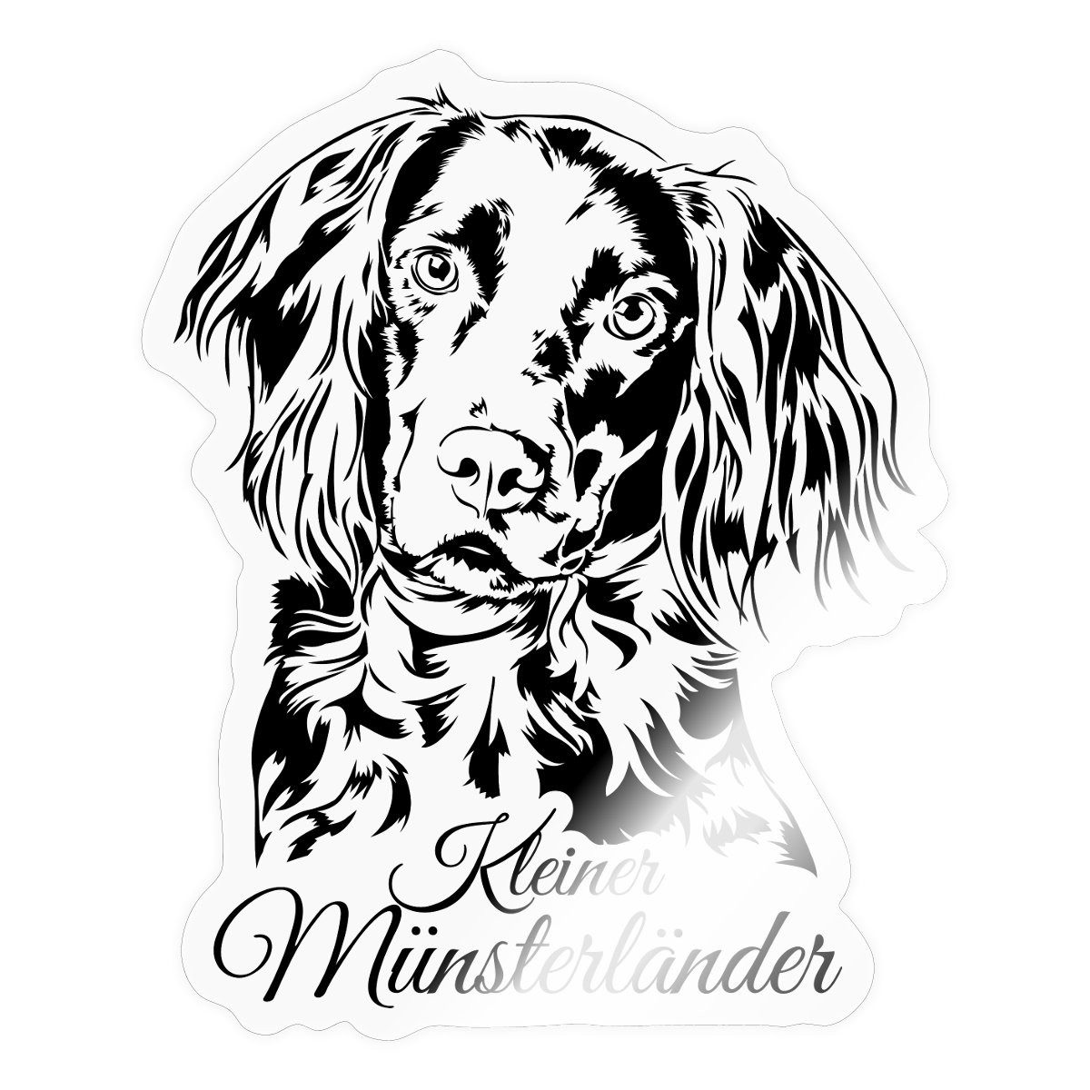 Spreadshirt Aufkleber Kleiner Münsterländer Hund Jagdhunde Sticker Aufkleber
