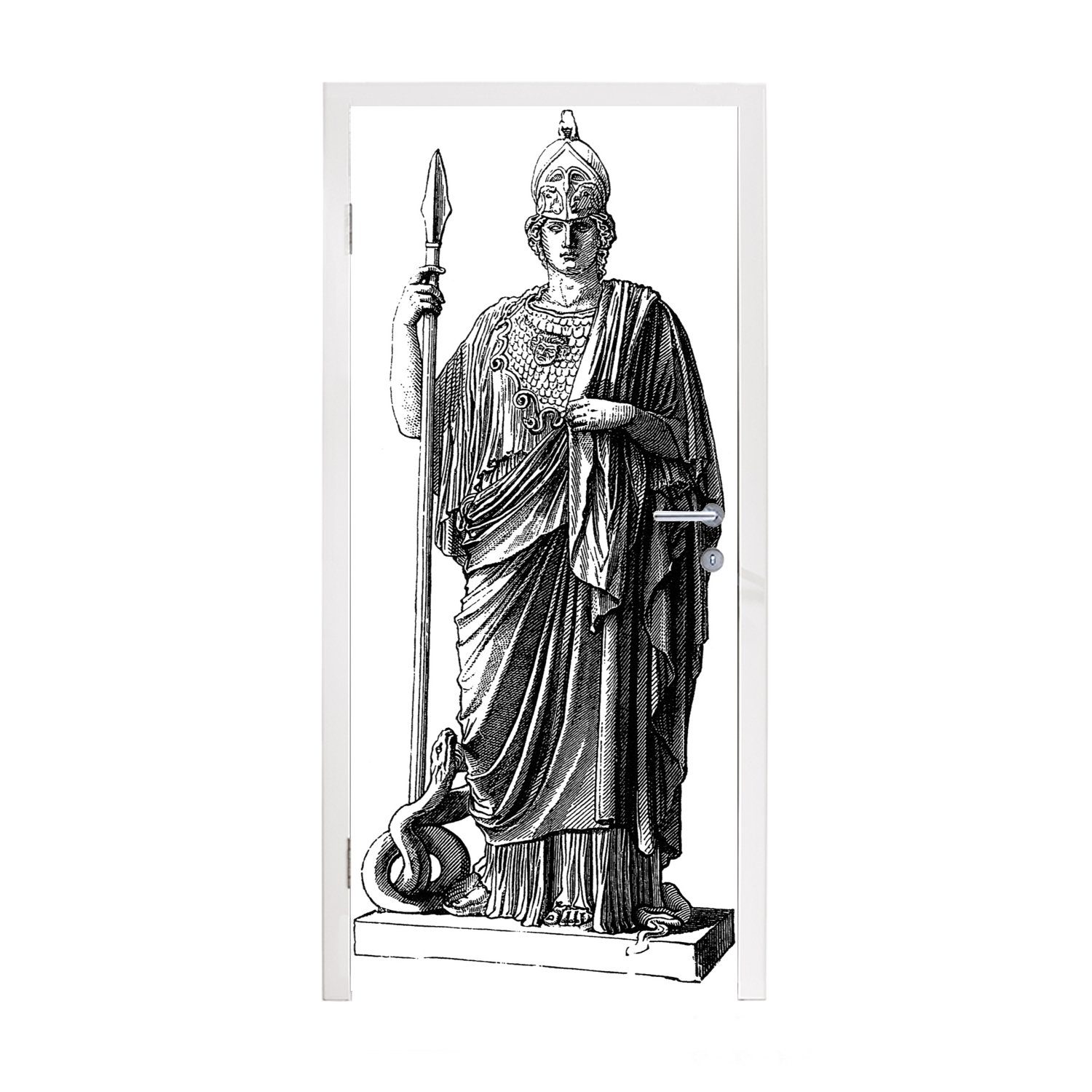 MuchoWow Türtapete Eine Illustration von Athena, Matt, bedruckt, (1 St), Fototapete für Tür, Türaufkleber, 75x205 cm