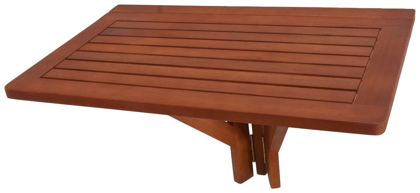 Garden Pleasure Balkonhängetisch STANFORD, Eukalyptusholz, klappbar, 60x40 cm, braun – Bild 2 von 5