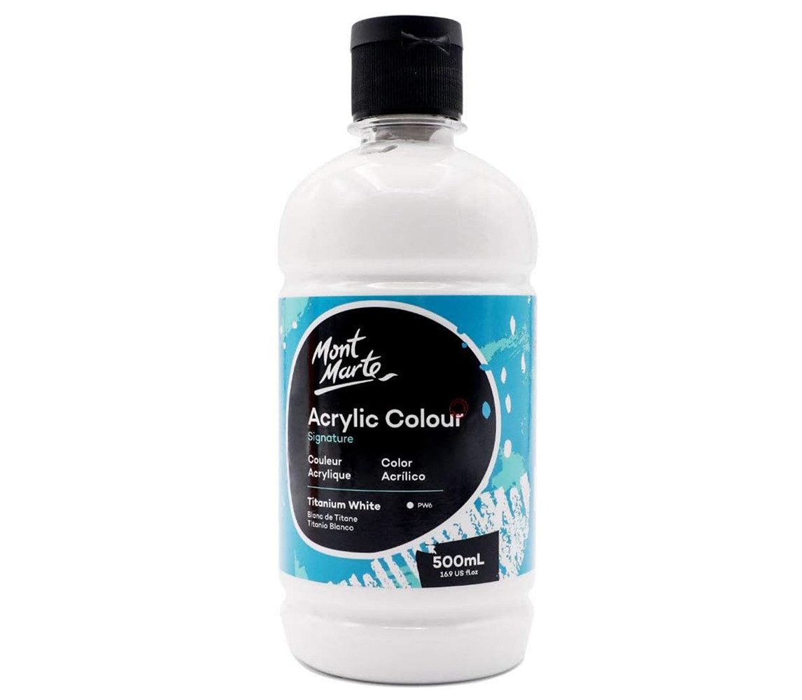 Acrylfarbe SIGNATURE Grundfarben – Weiß / Schwarz / Gold – je 500 ml Flasche