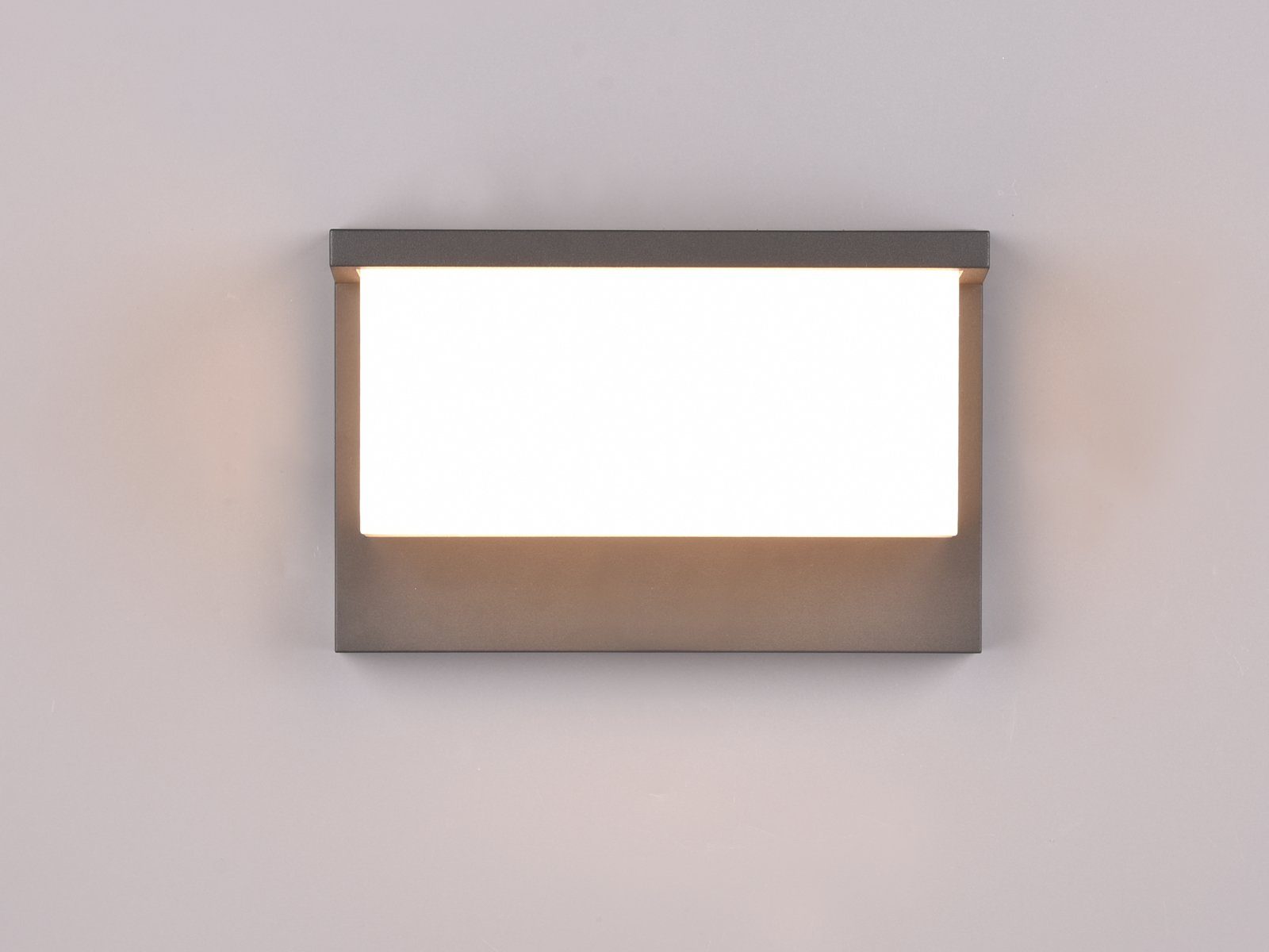 Set fest Haus-Wand Terrassenleuchten LED LED integriert, meineWunschleuchte 2er Fassaden-Beleuchtung Warmweiß, in Anthrazit, Außen-Wandleuchte,