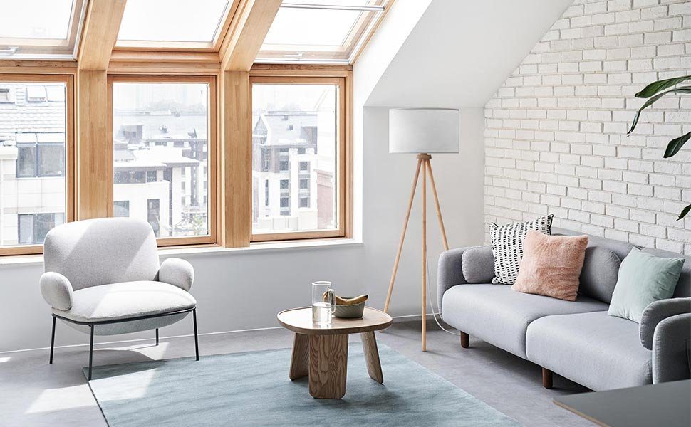Tomons LED Stehlampe wohnzimmer Stehleuchte Stativ aus Holz, E27, mit 8W LED-Leuchtmittel