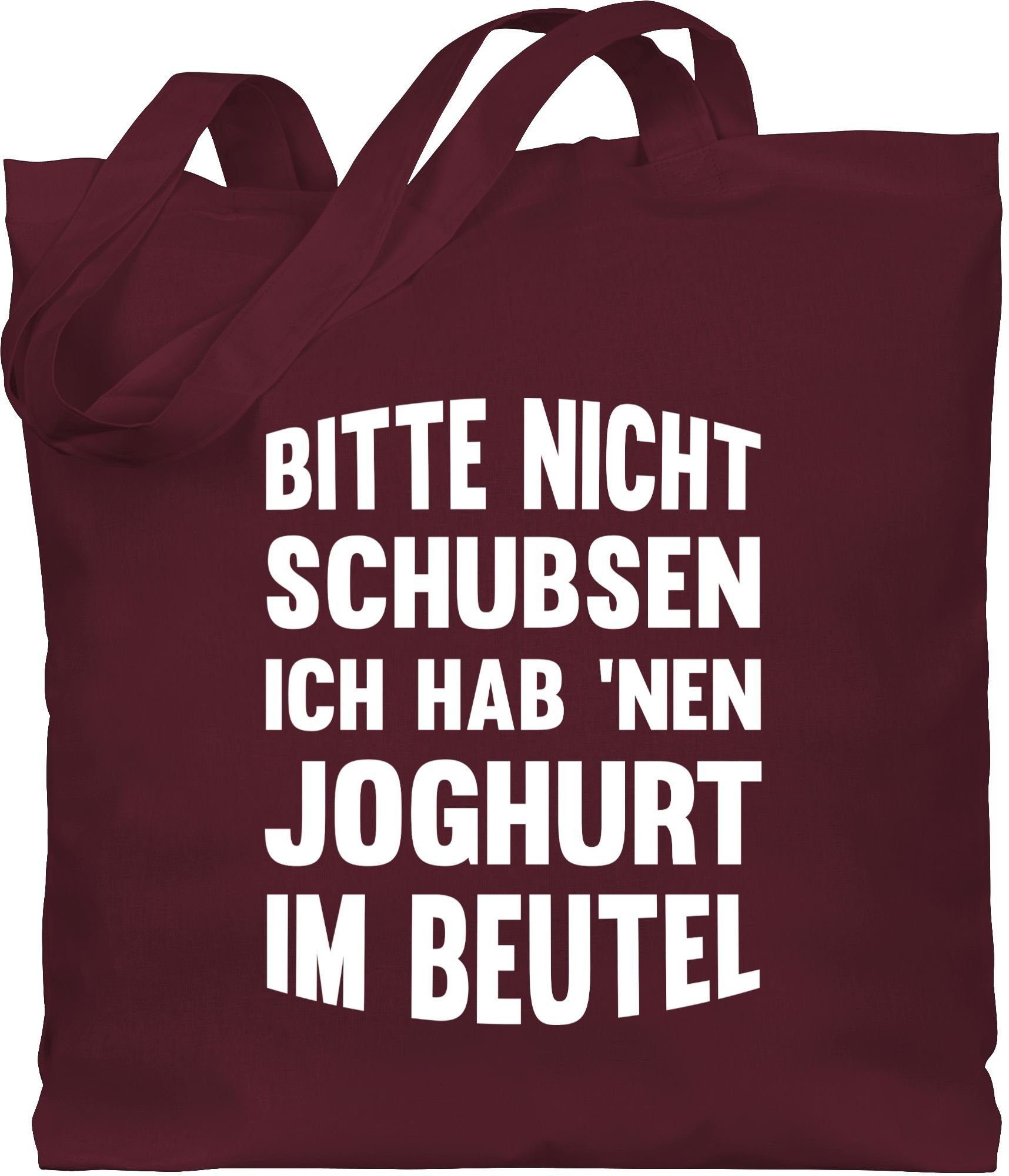 Shirtracer Umhängetasche Bitte nicht schubsen ich hab nen Joghurt im