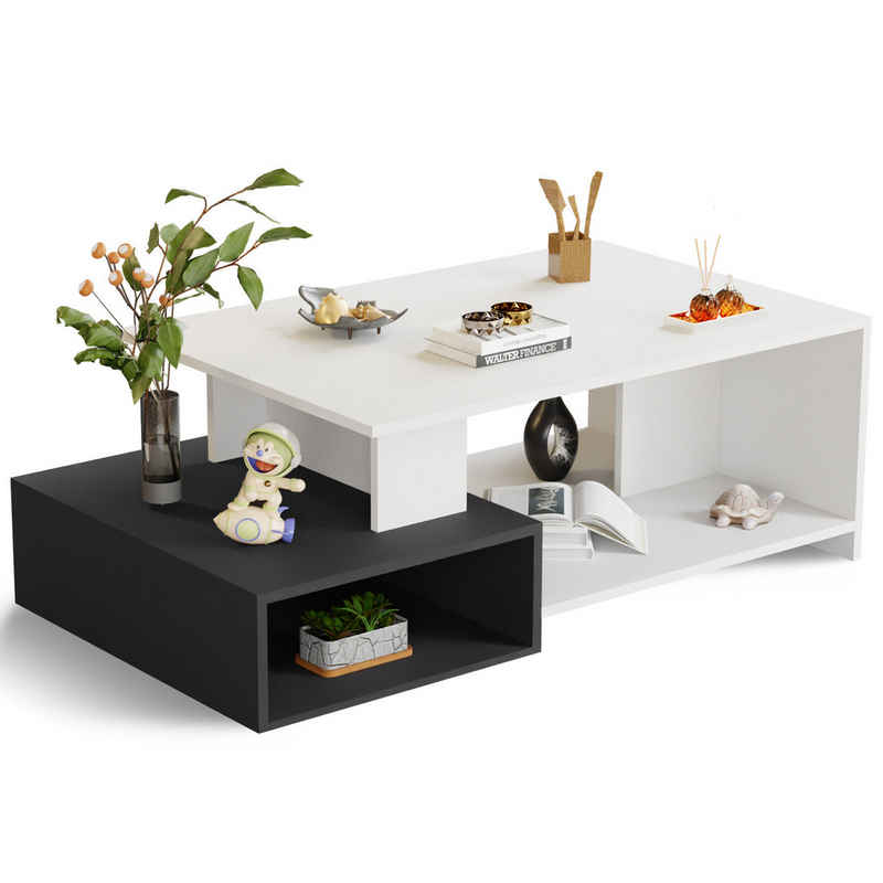 ROYGBIV Couchtisch Wohnzimmertisch, Coffee Table mit offener Stauraum, Couchtisch holz 108 x 60 x 36 Zentimeter (Länge x Tiefe x Höhe)
