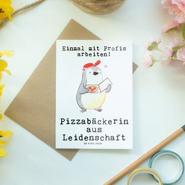 Mr. & Mrs. Panda Grußkarte Pizzabäckerin Leidenschaft - Weiß - Geschenk, Geburtstagskarte, Glück, Hochwertiger Karton