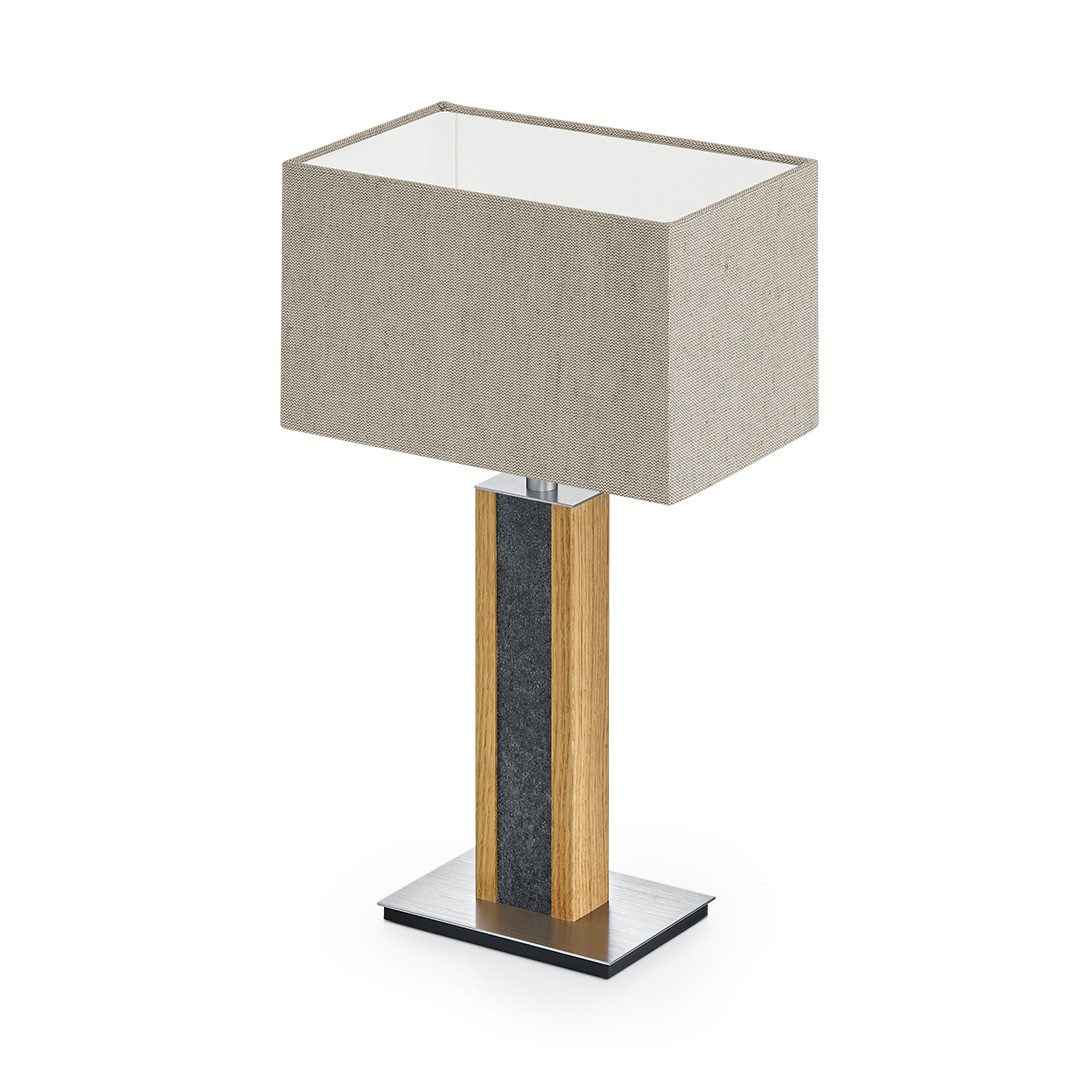 HerzBlut Tischleuchte Karl G Quadra mit Granitapplikation, E27