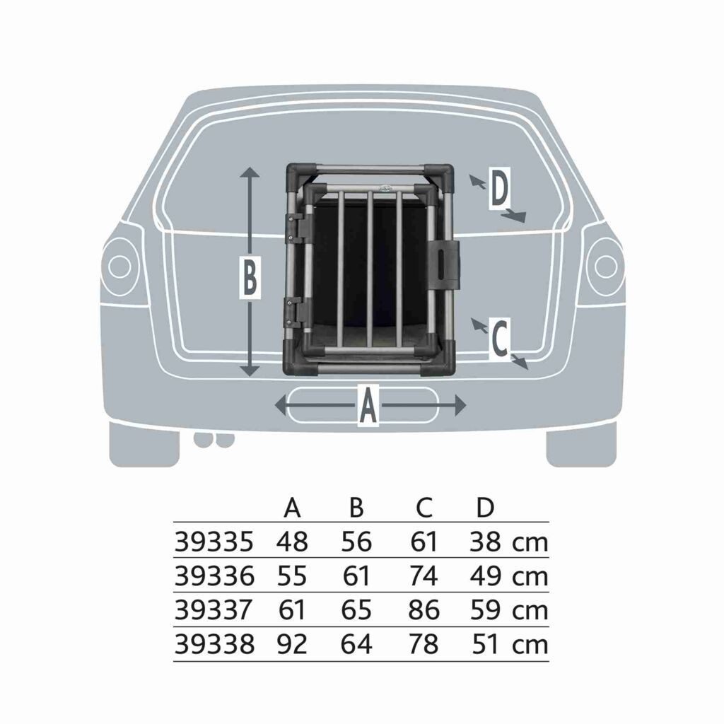 TRIXIE Tiertransportbox Transportbox, Aluminium - grafit - 48 × 56 × 61 cm