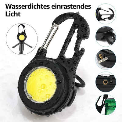 LifeImpree Taschenlampe Led Schlüsselanhänger Taschenlampe, 6 in 1 COB LED Arbeitslicht, Mit zerbrochener Fensterhammer, Flaschenöffner, Schraubenzieher