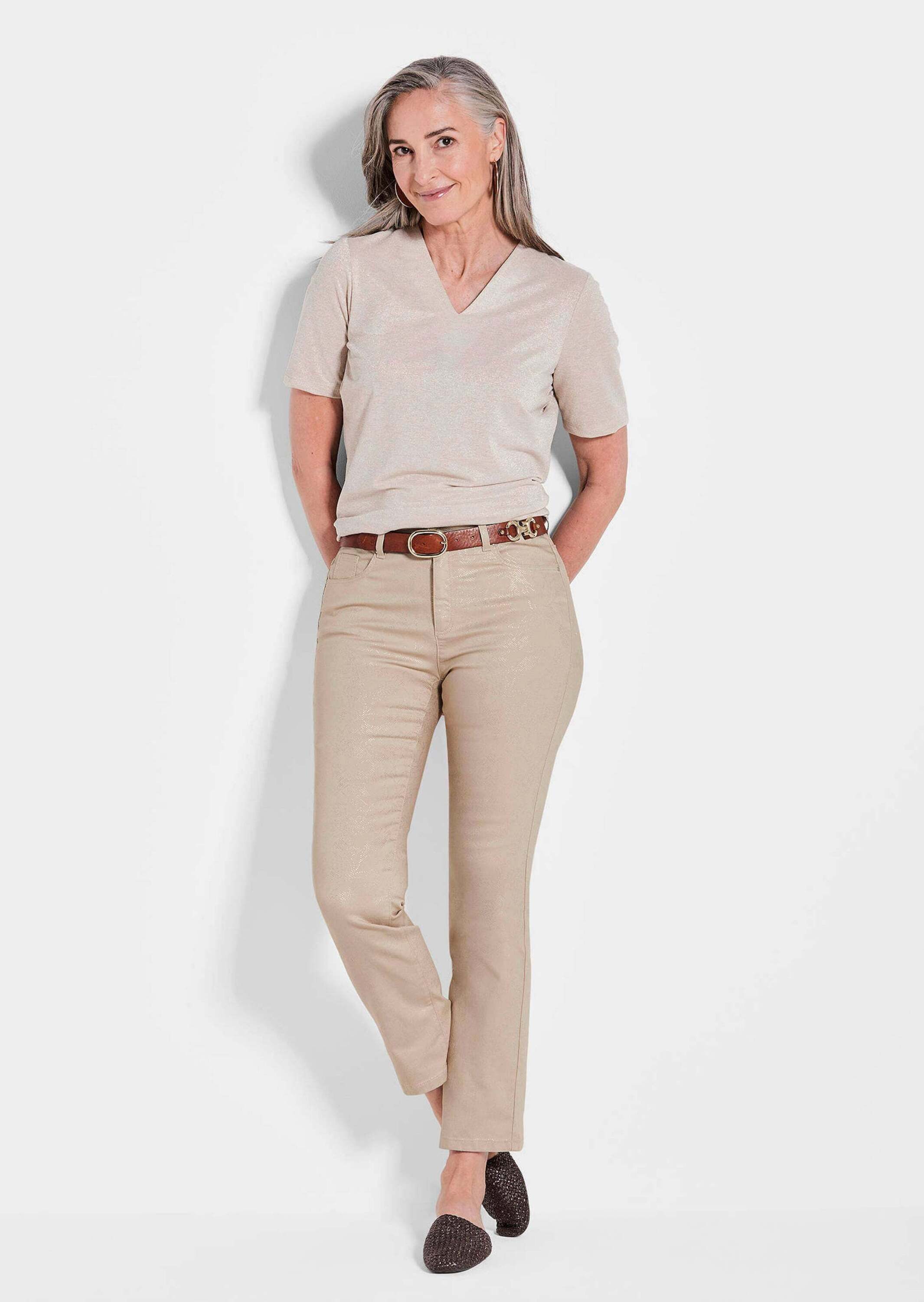 GOLDNER Stoffhose Kurzgröße: Druckhose CARLA günstig online kaufen