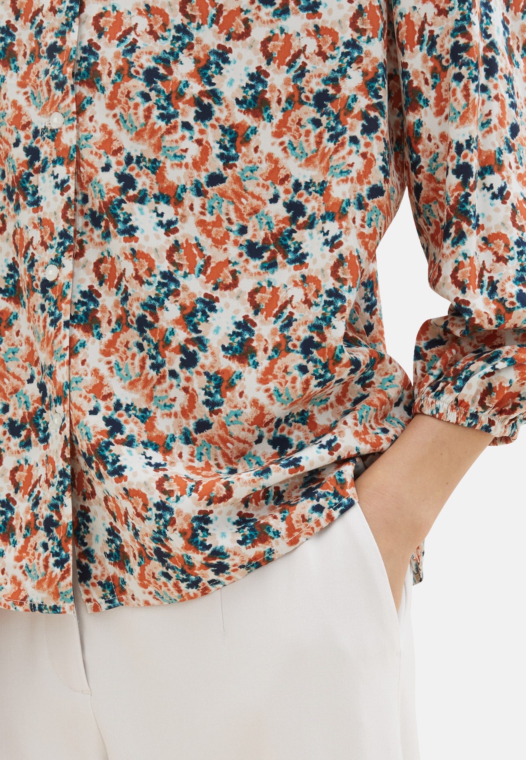 TOM TAILOR Langarmbluse Bluse Langarmhemd mit 3/4 Ärmeln und Loose Fit (1-tlg)