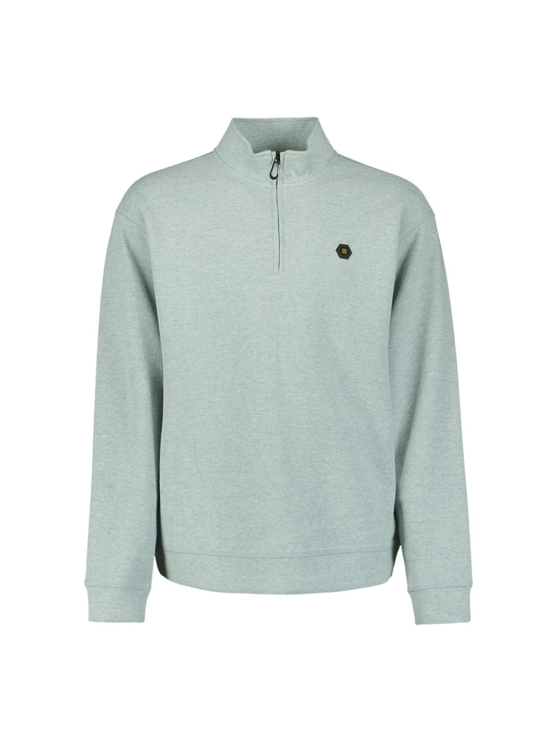 NO EXCESS Sweatshirt Relaxed-Fit Sweater Half Zip Melange - Regular Fit