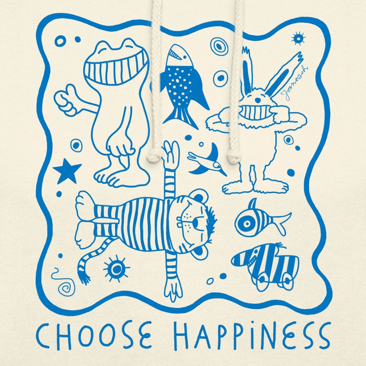 Spreadshirt Hoodie Janosch Choose Happiness Ausmalmotiv Unisex Hoodie (1-tlg)