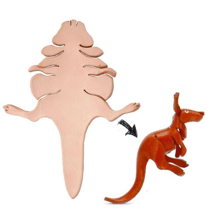 Monkimau Bastelfilz Känguru Leder Tier Figur zum Selbermachen