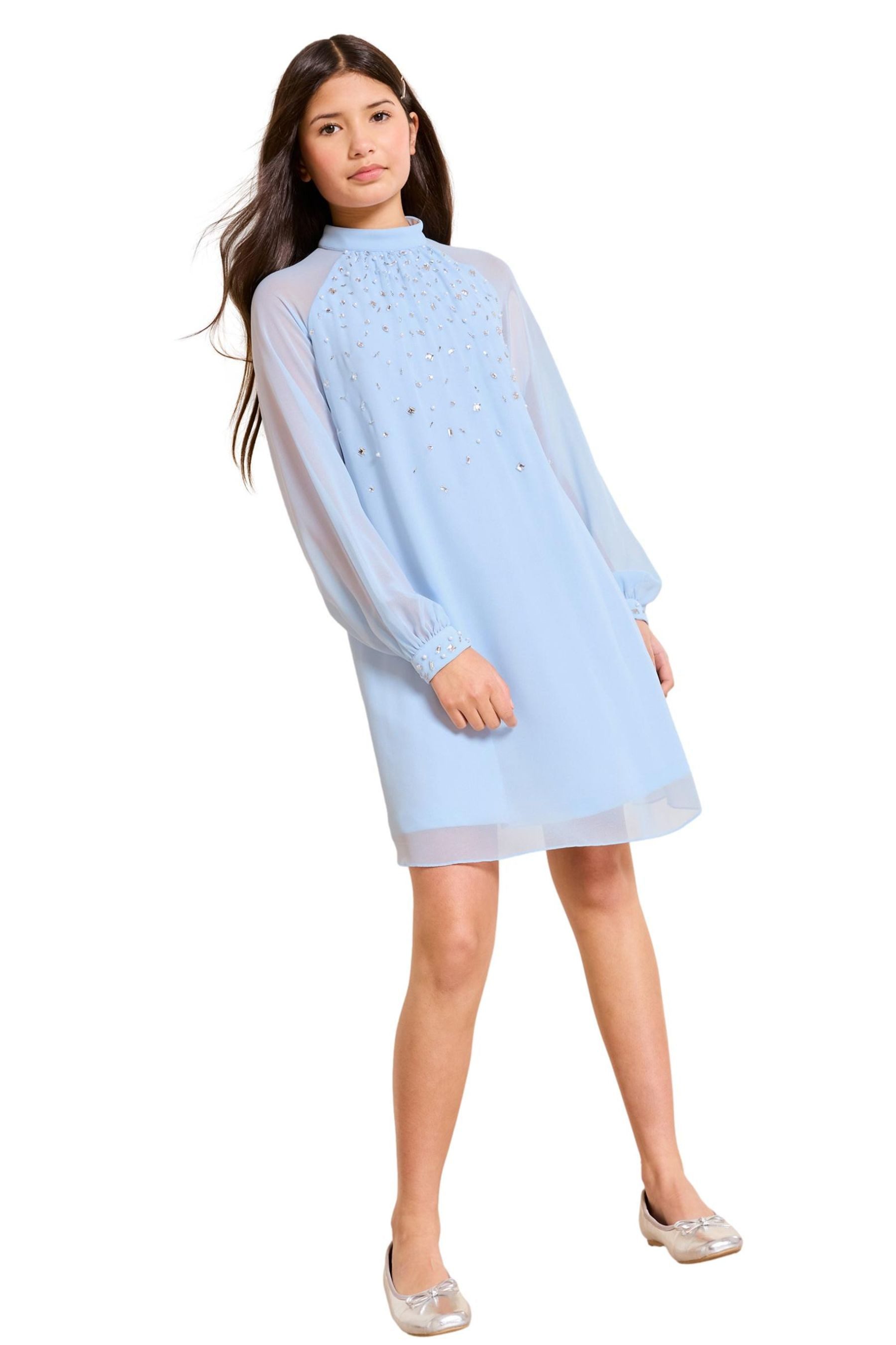 Partykleid Lipsy festliches Langarm-Kleid mit Verzierung