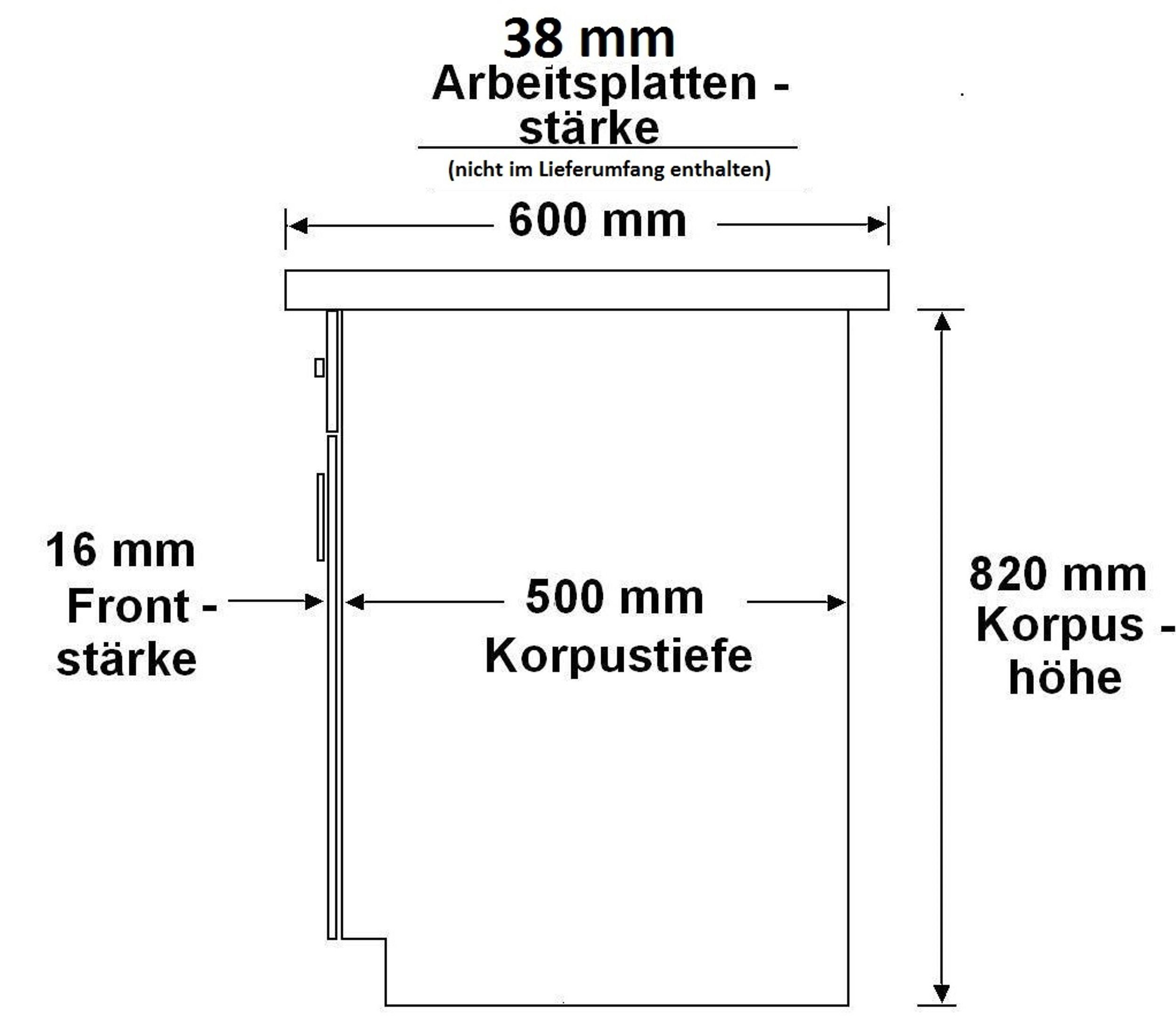 Vollauszug 60 Küche cm + Unterschrank Hochglanz Soft-Close Artisan Eiche Weiß Küchen-Preisbombe
